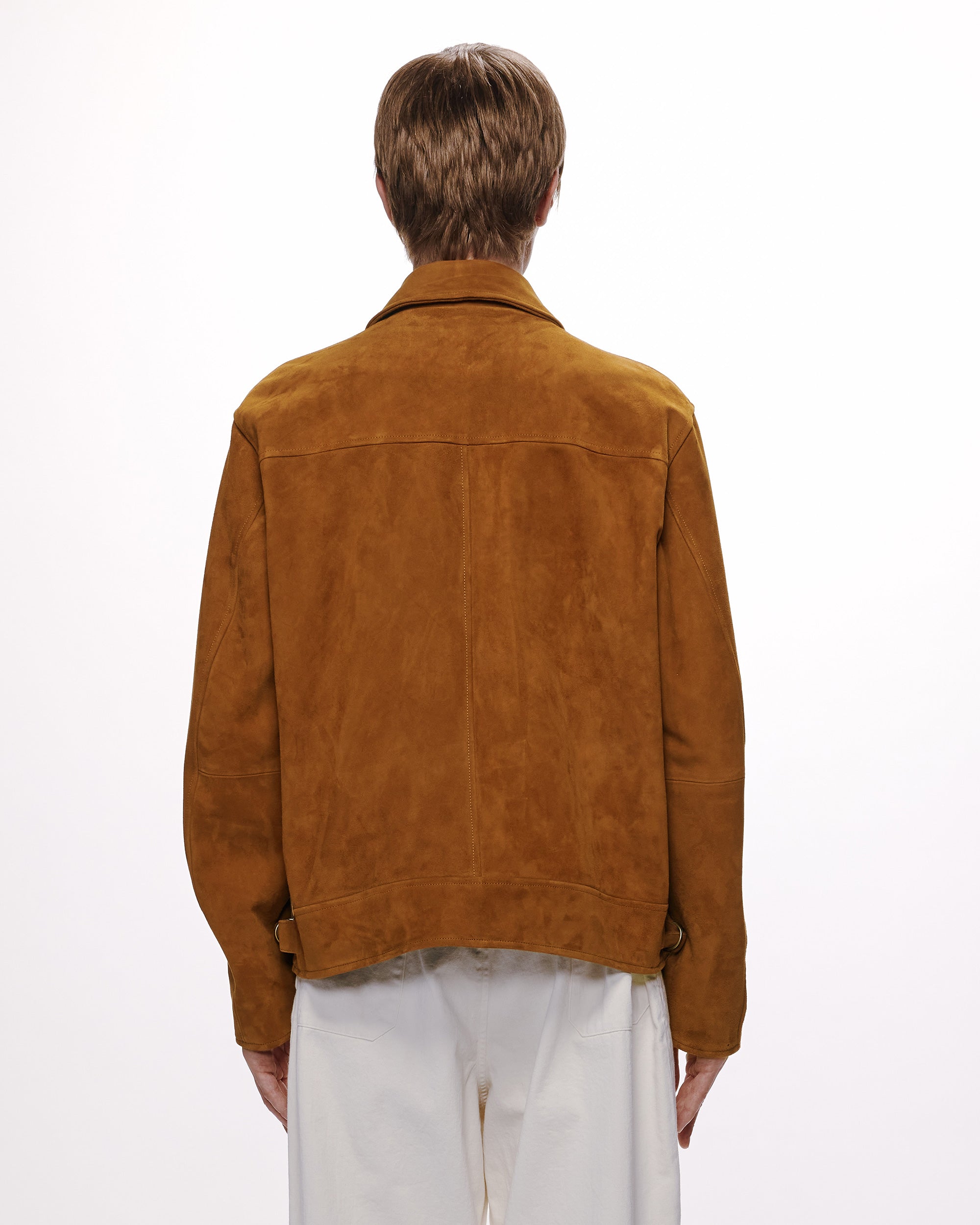 GOAT SUEDE LEATHER SPORTS JACKET, Brown