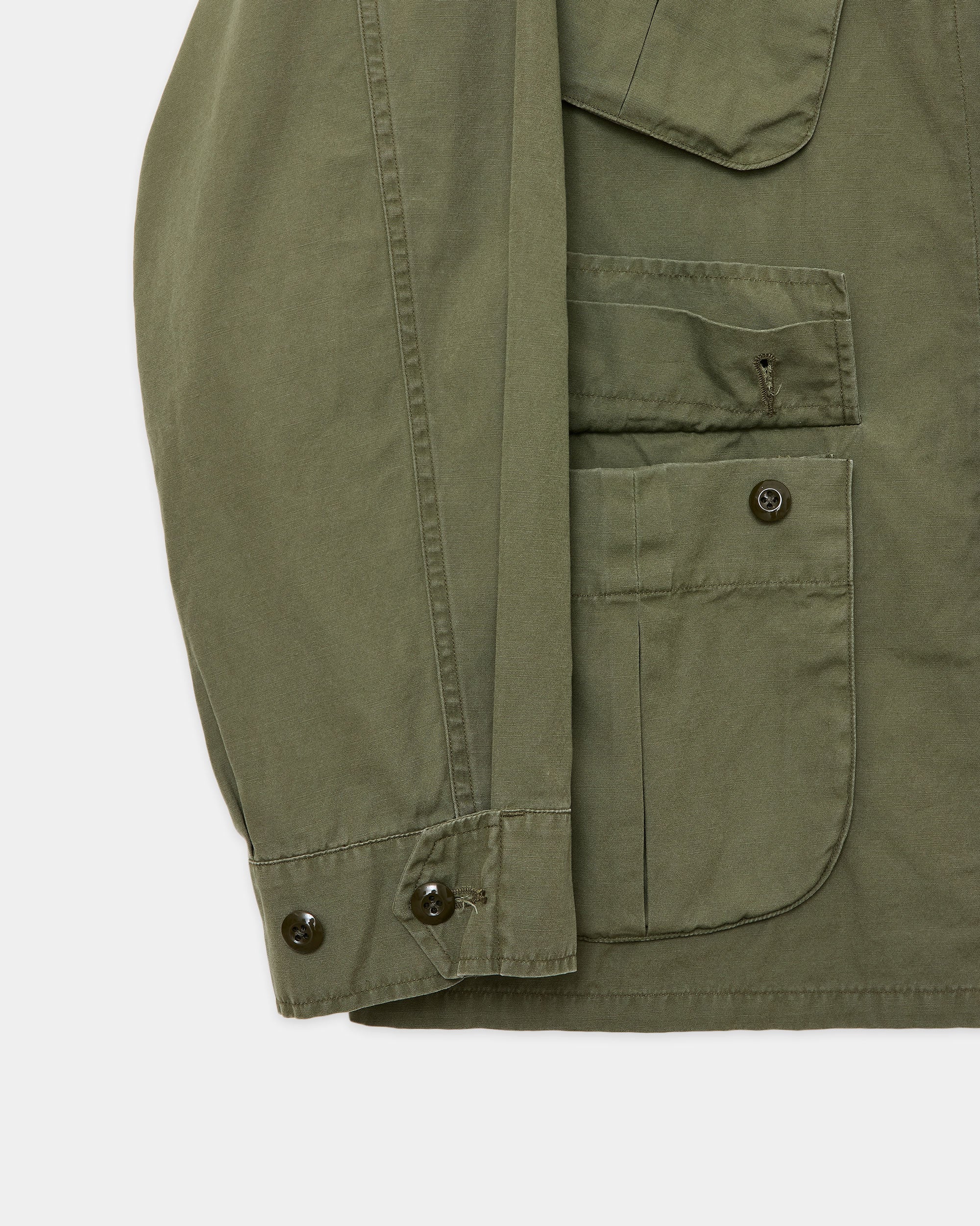 ORGANIC COTTON WEATHER CLOTH JUNGLE FATIGUE JACKET, Olive