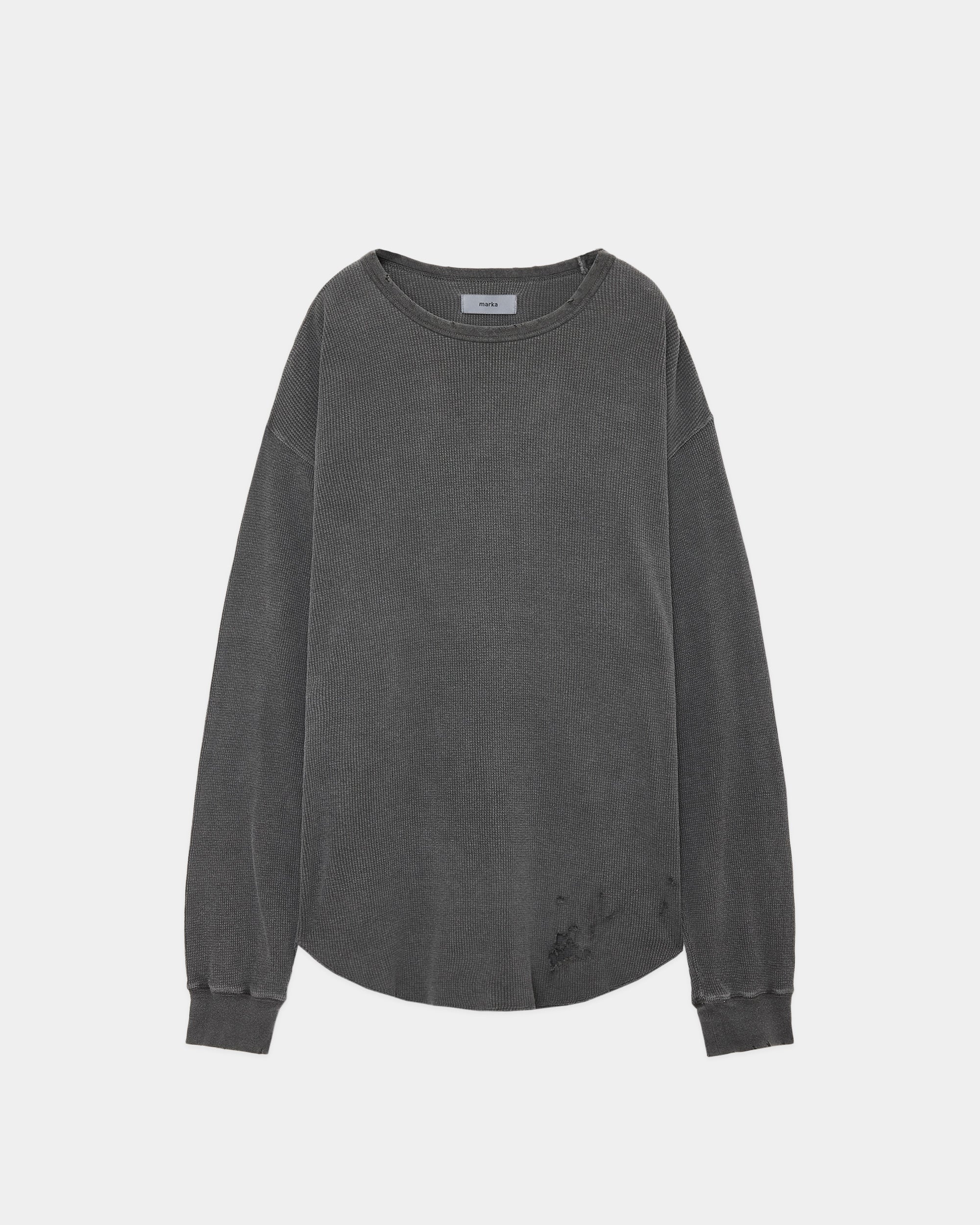 30/1 ORGANIC COTTON WAFFLE WAFFLE CREW NECK, Pigment Black