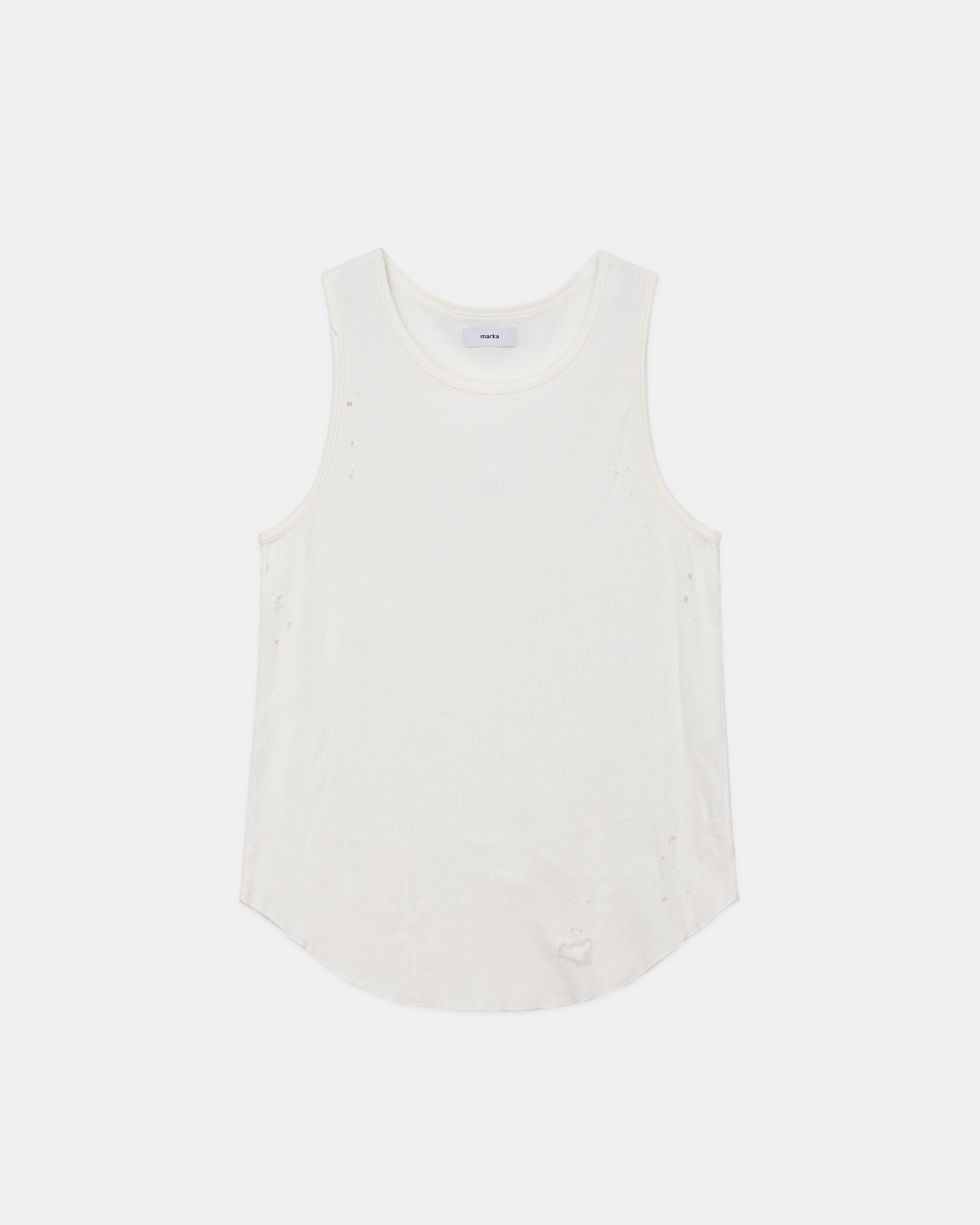 30/1 ORGANIC COTTON WAFFLE WAFFLE TANK TOP, White