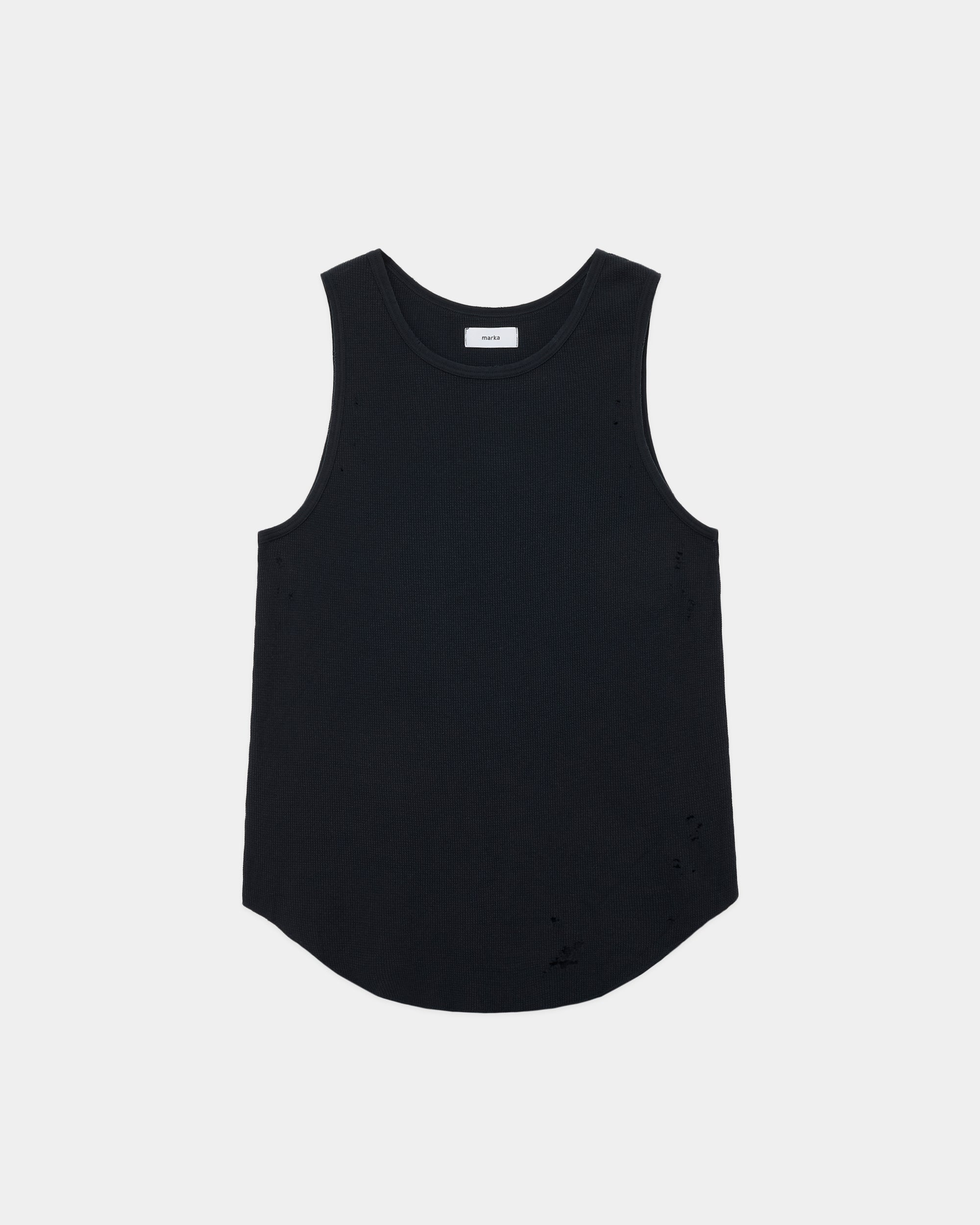 30/1 ORGANIC COTTON WAFFLE WAFFLE TANK TOP, Black