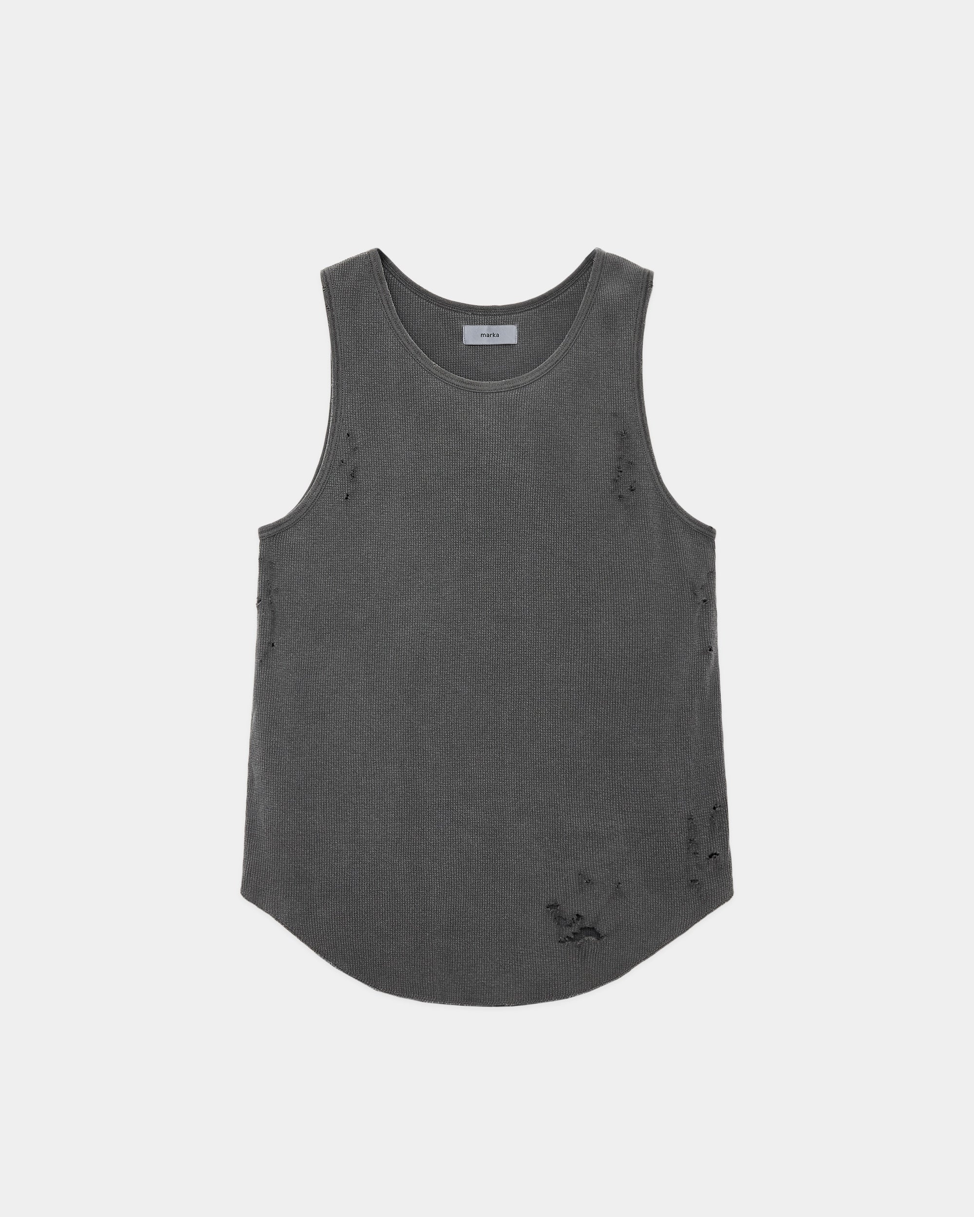 30/1 ORGANIC COTTON WAFFLE WAFFLE TANK TOP, Pigment Black