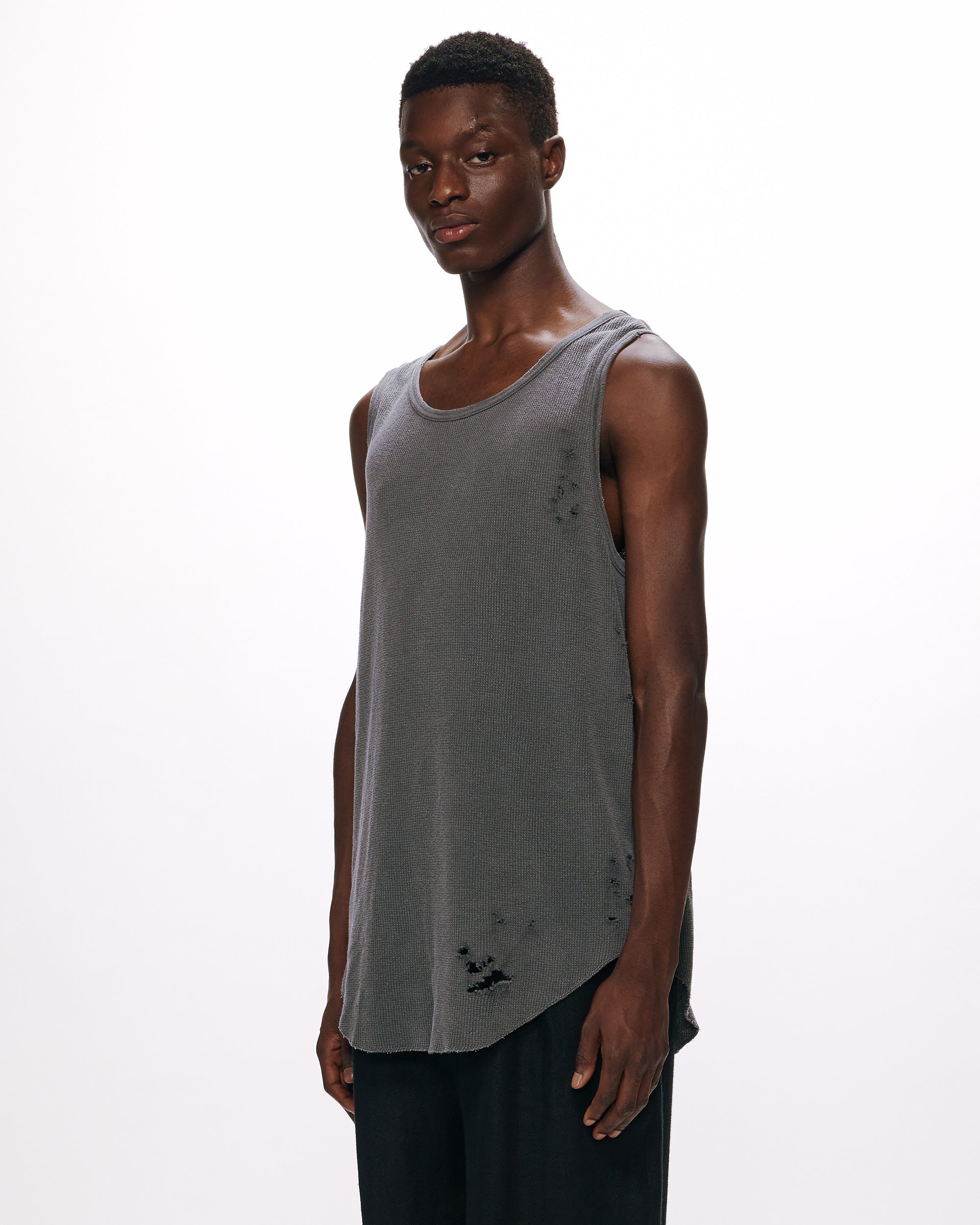 30/1 ORGANIC COTTON WAFFLE WAFFLE TANK TOP, Pigment Black