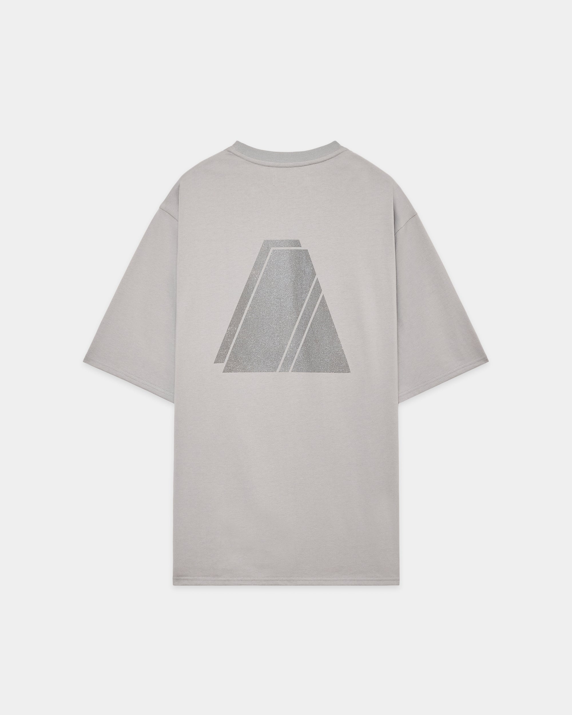 オーガニックコットン26G天竺 / プリントTEE ''LAYERED PYRAMID'', L Gray