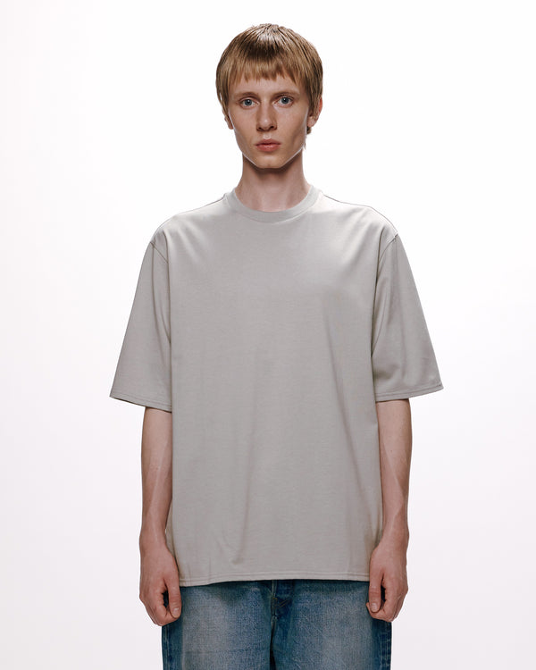 40/2 ORGANIC COTTON KNIT PRINT TEE ''LAYERED PYRAMID'', L Gray