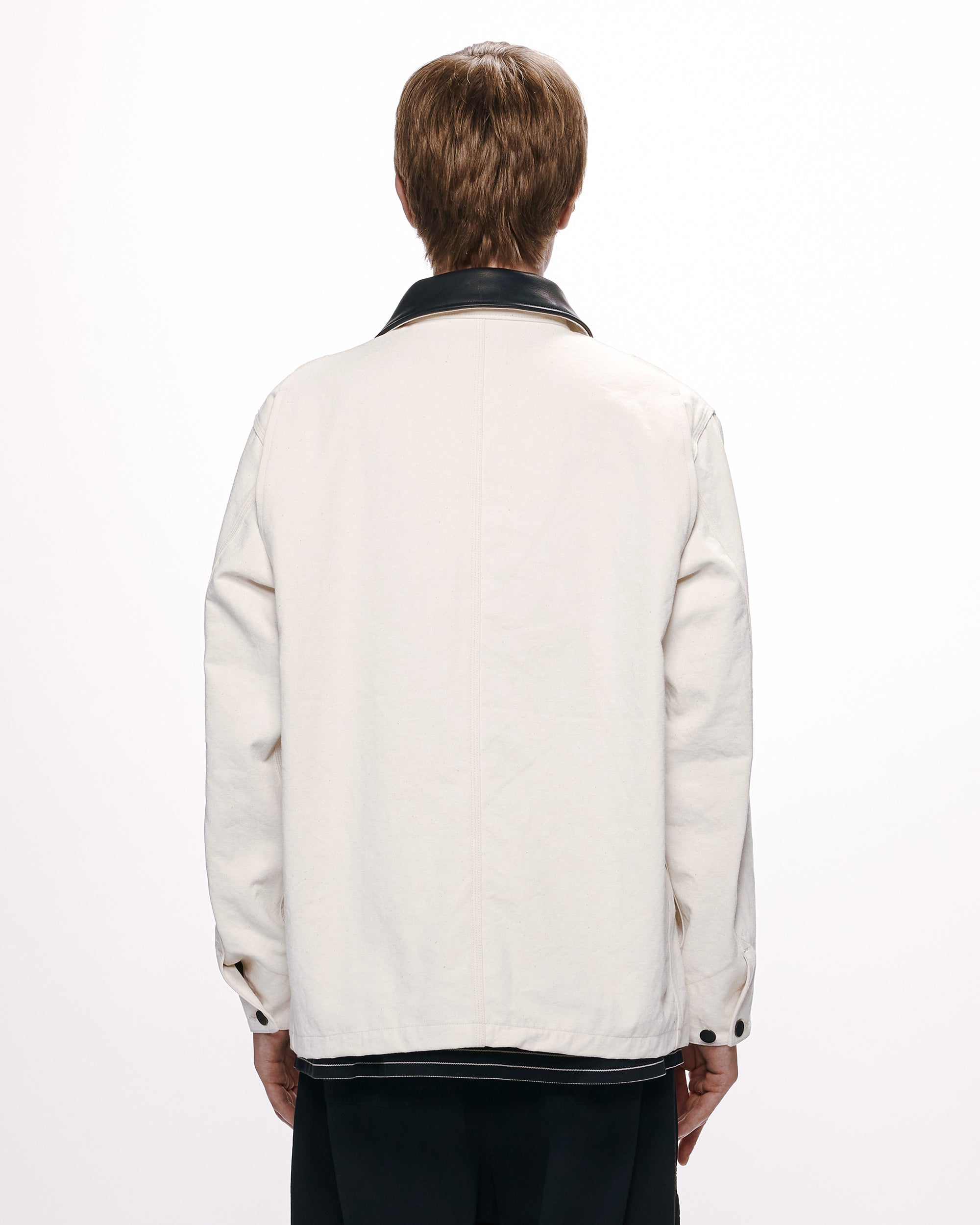 ORGANIC COTTON CANVAS ENGINEERED JACKET, White