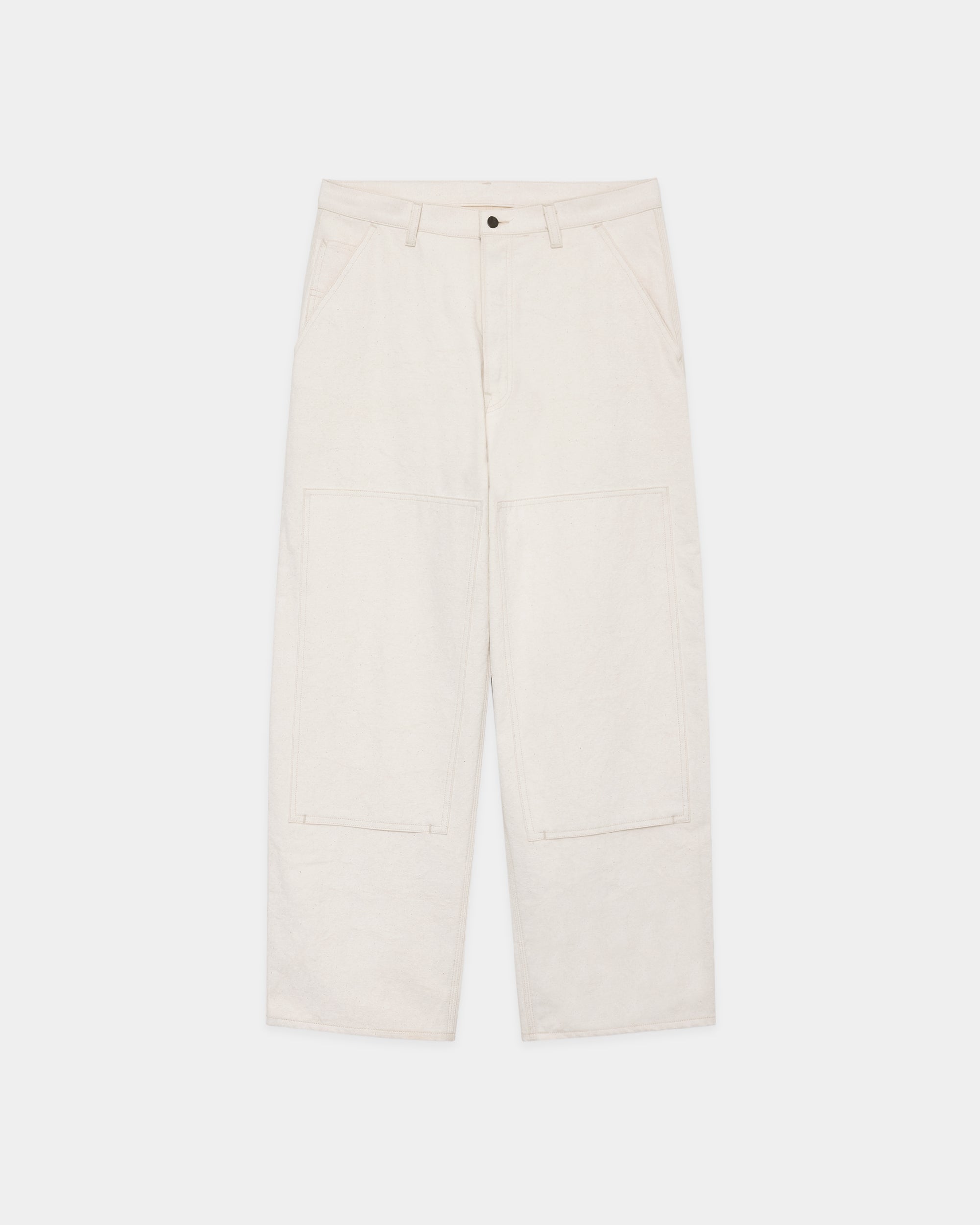 ORGANIC COTTON CANVAS ENGINEERED PANTS, White