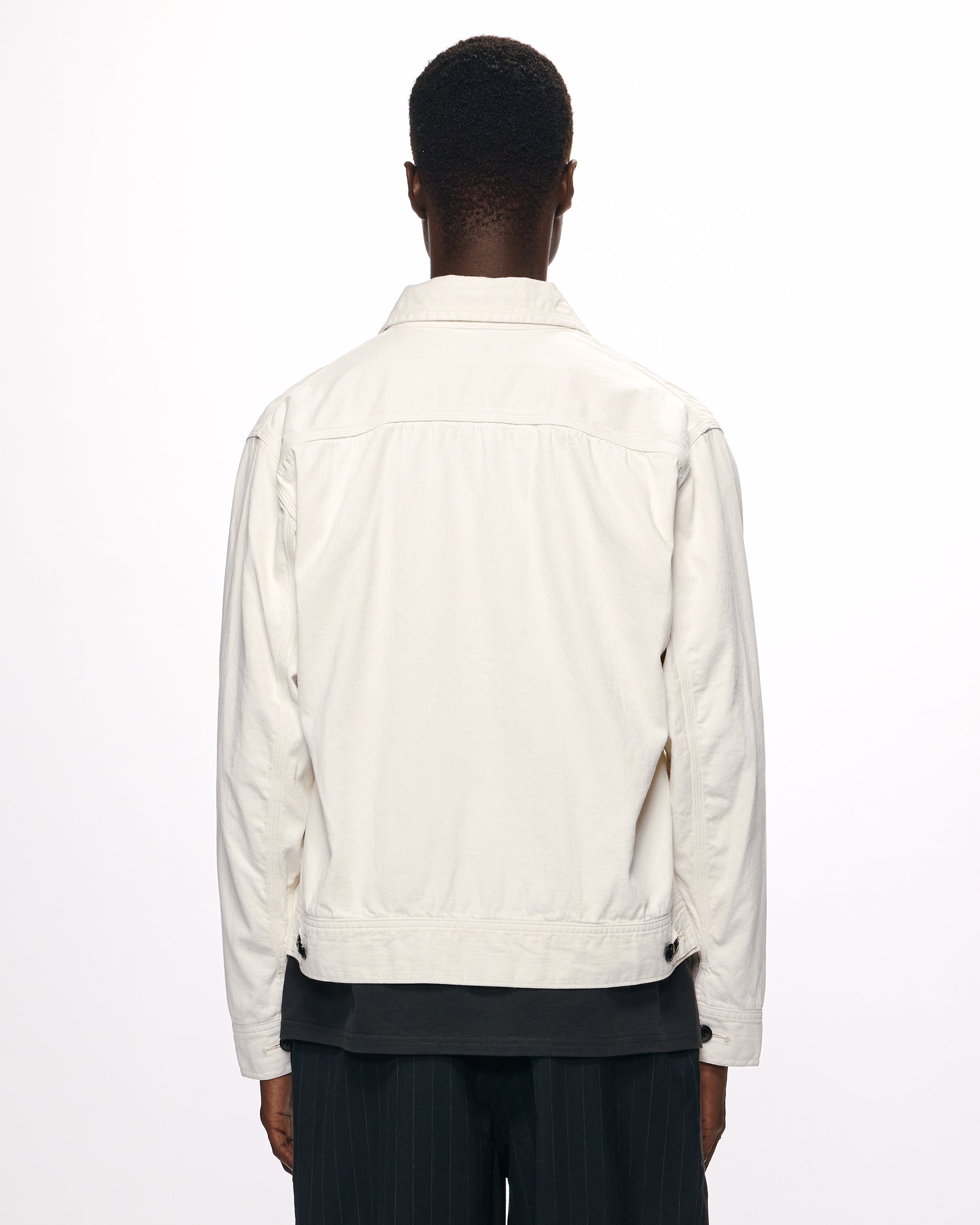 ORGANIC COTTON 8.5oz DENIM DENIM WORK JACKET, Pigment White