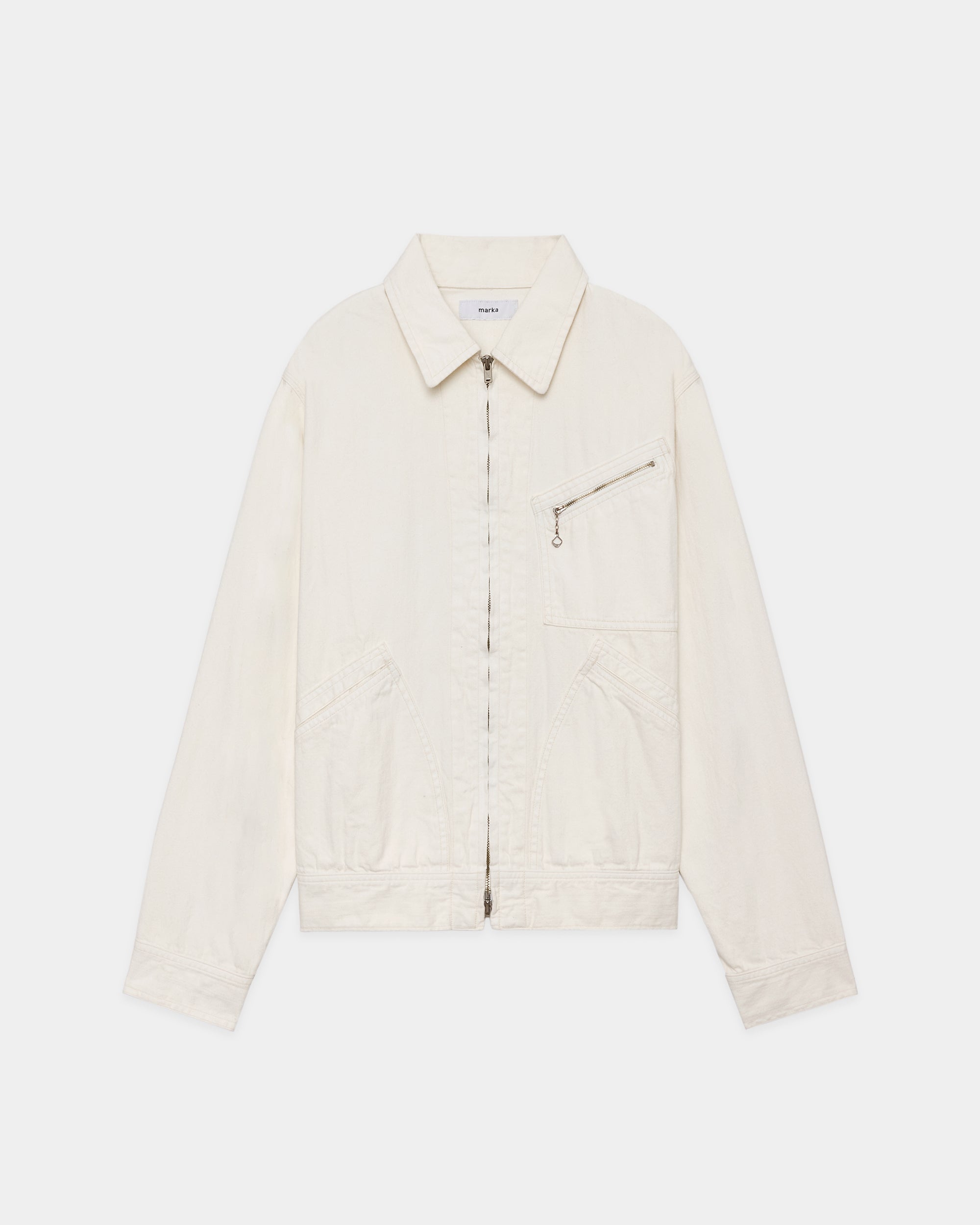 ORGANIC COTTON 8.5oz DENIM DENIM WORK JACKET, Pigment White