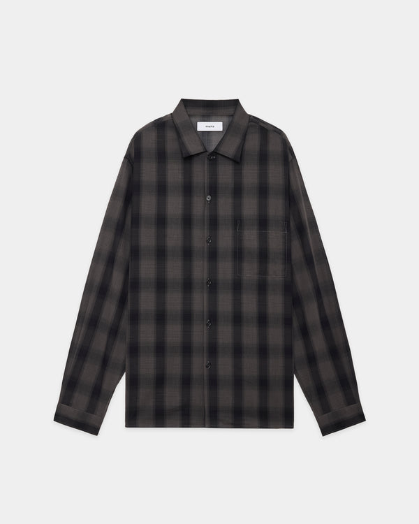 オーガニックコットン強撚 オンブレチェック / チェッカードシャツ, Black Check