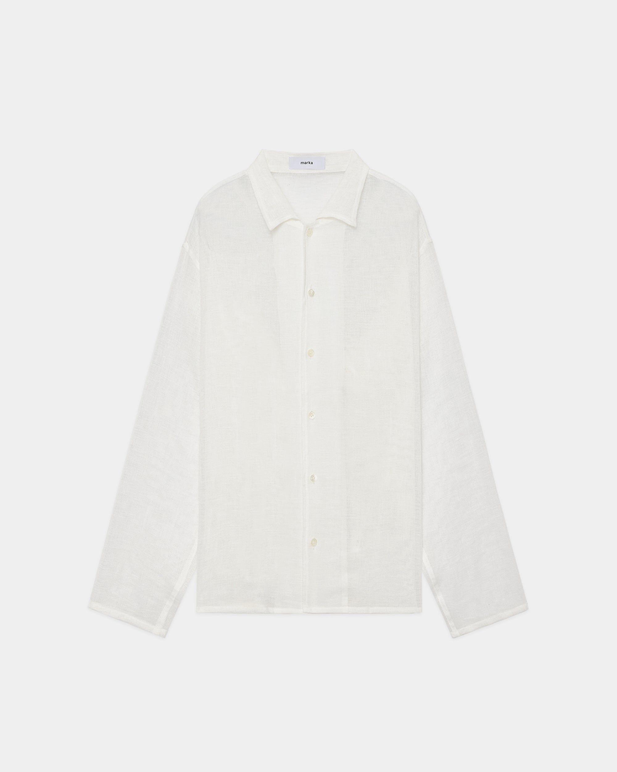 LINEN MESH MESH SHIRT, White