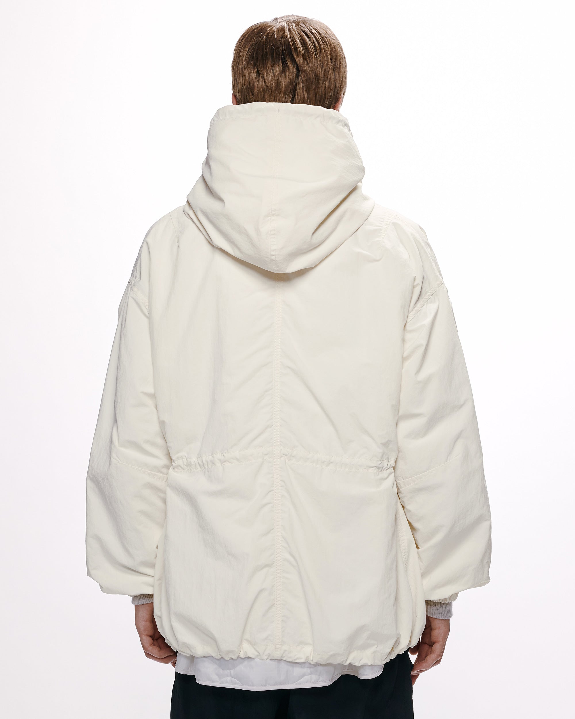 RECYCLE NYLON TUSSER RINNING SNOW PARKA, White