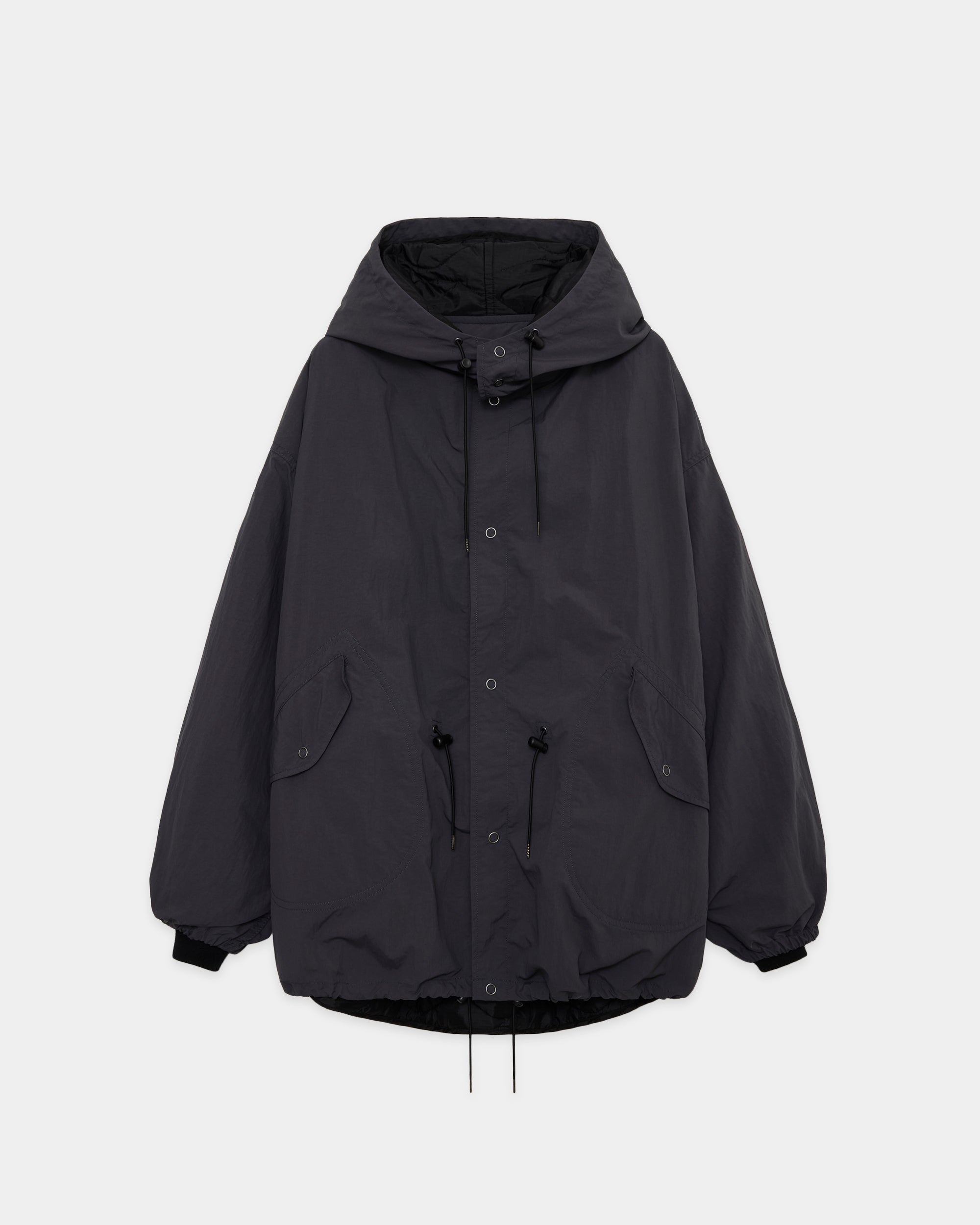 RECYCLE NYLON TUSSER RINNING SNOW PARKA, Charcoal