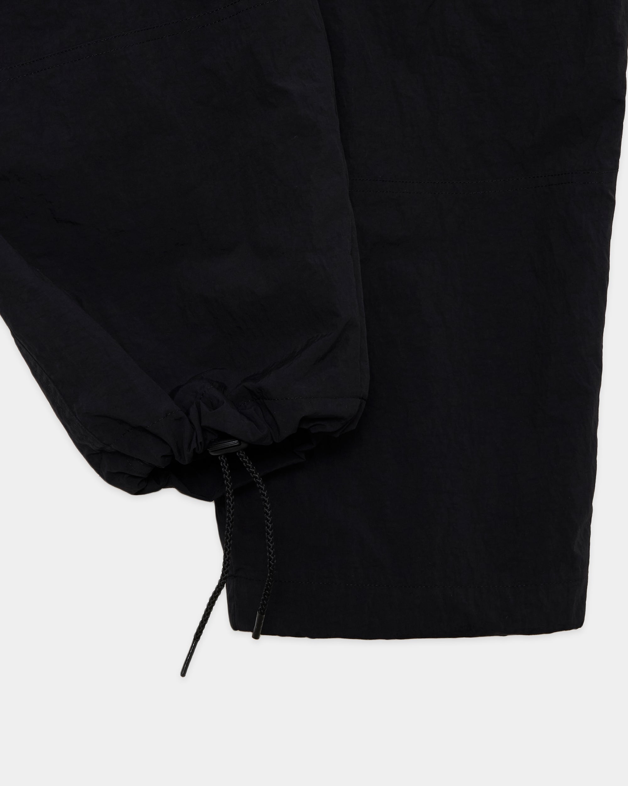 RECYCLE NYLON TUSSER RINNING CARGO PANTS, Black