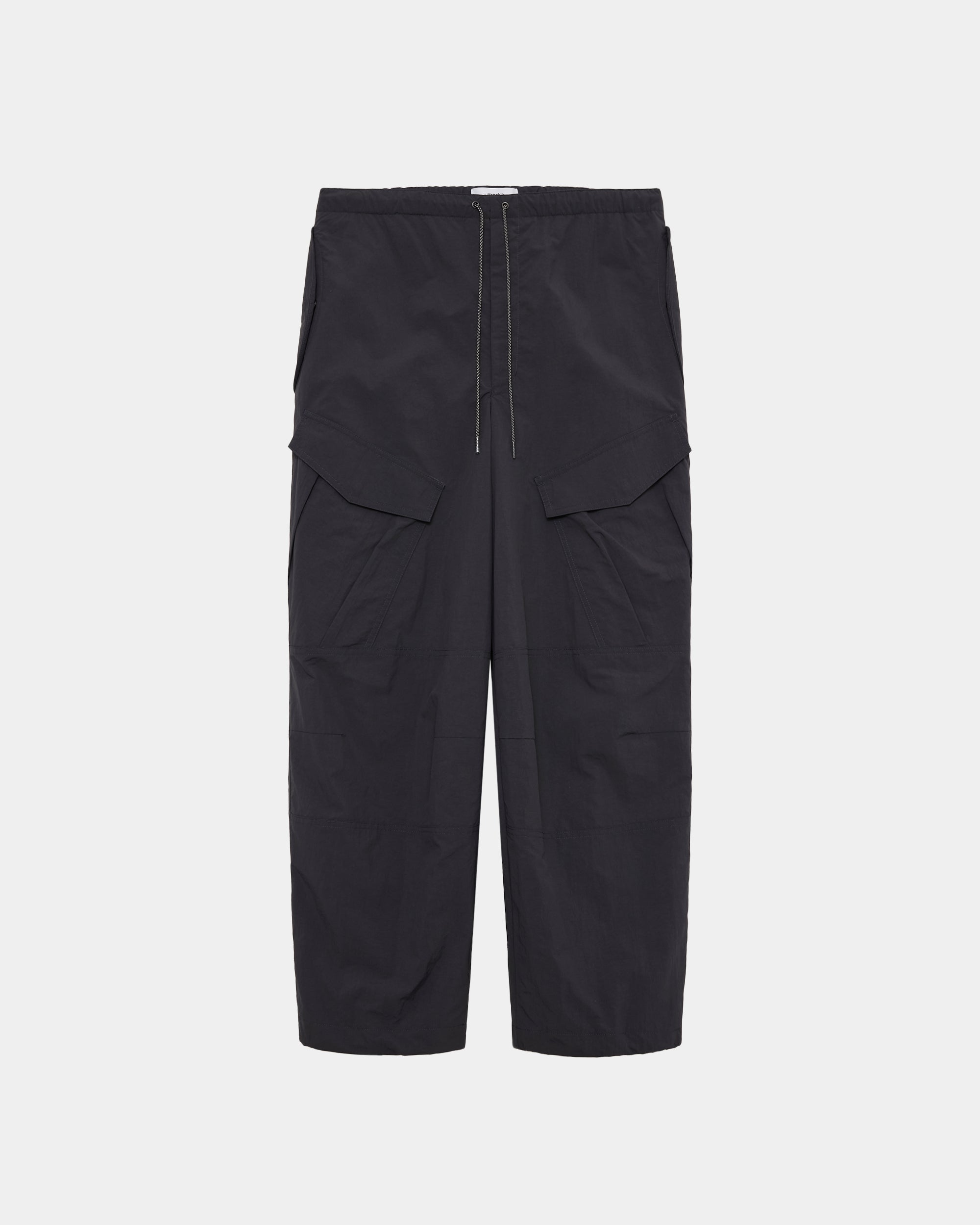 RECYCLE NYLON TUSSER RINNING CARGO PANTS, Charcoal