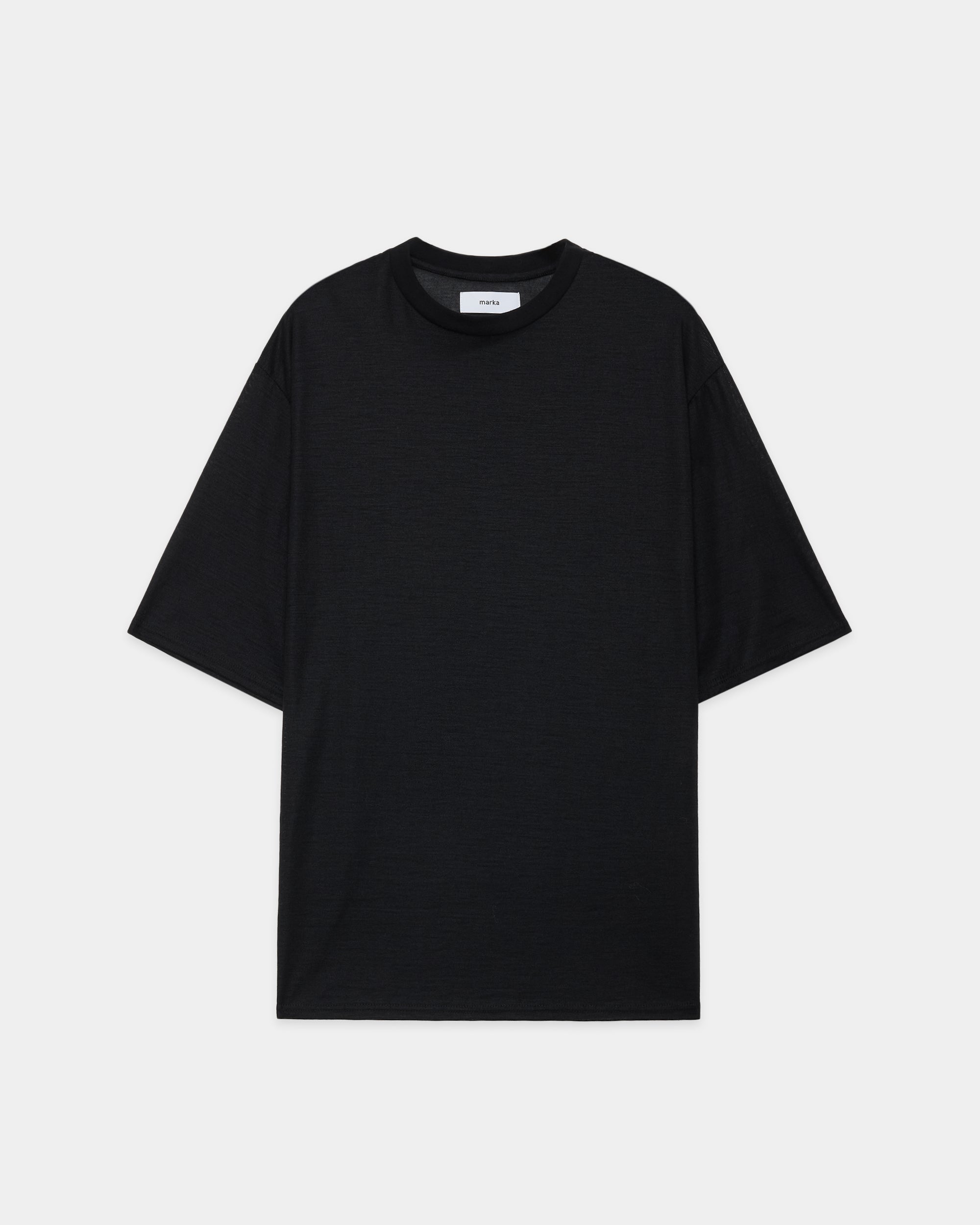 ラミー天竺 / クルーネックTEE, Black – MARKAWARE