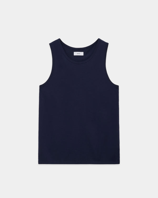 40/2 ORGANIC COTTON KNIT TANK TOP, Navy