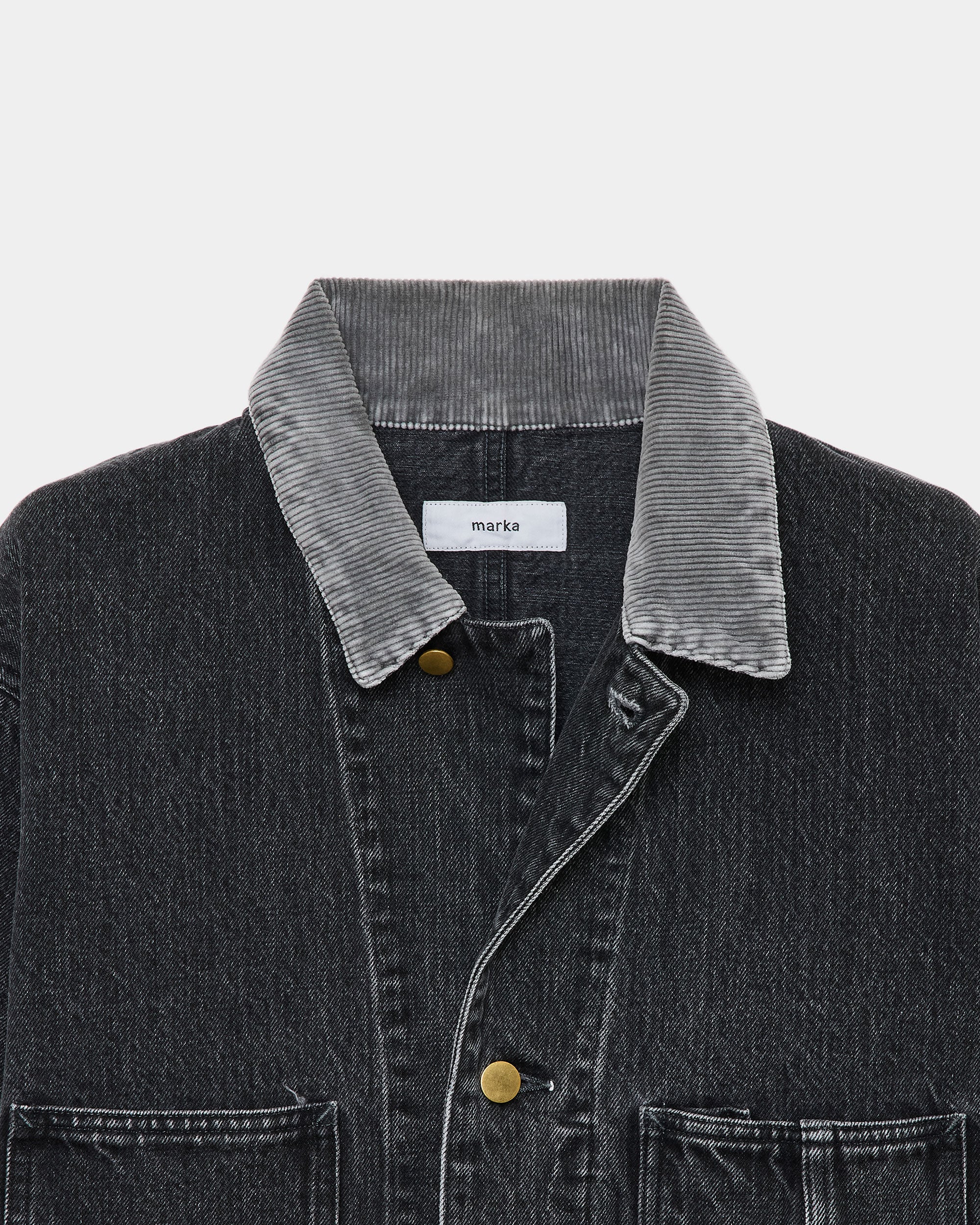 ORGANIC COTTON 13.5oz SELVEDGE DENIM COVERALL JACKET, Faded Black