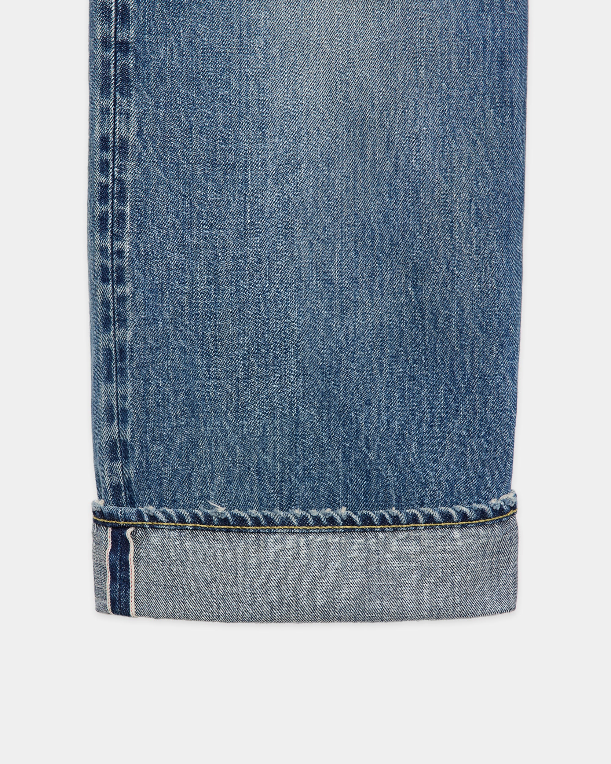 ORGANIC COTTON 13.5oz SELVEDGE DENIM WIDE LEG JEANS, Used Washed