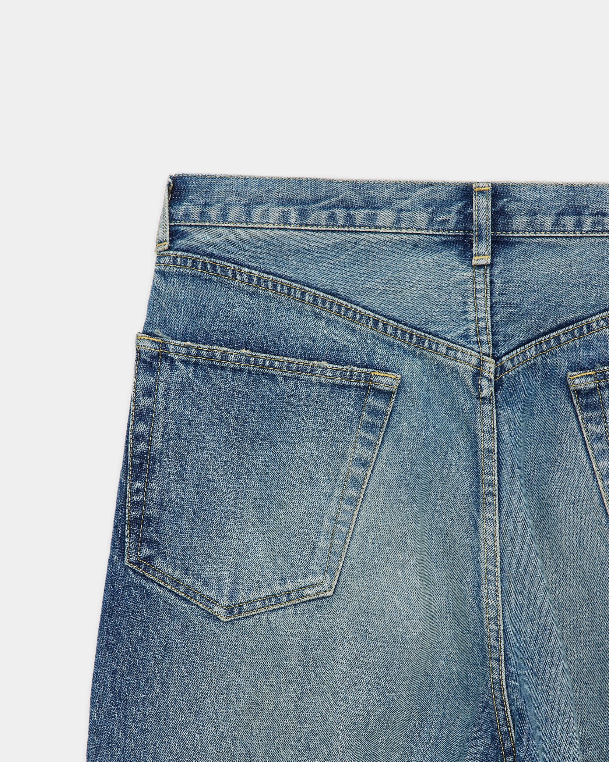 ORGANIC COTTON 13.5oz SELVEDGE DENIM COCOON FIT JEANS, Used Washed