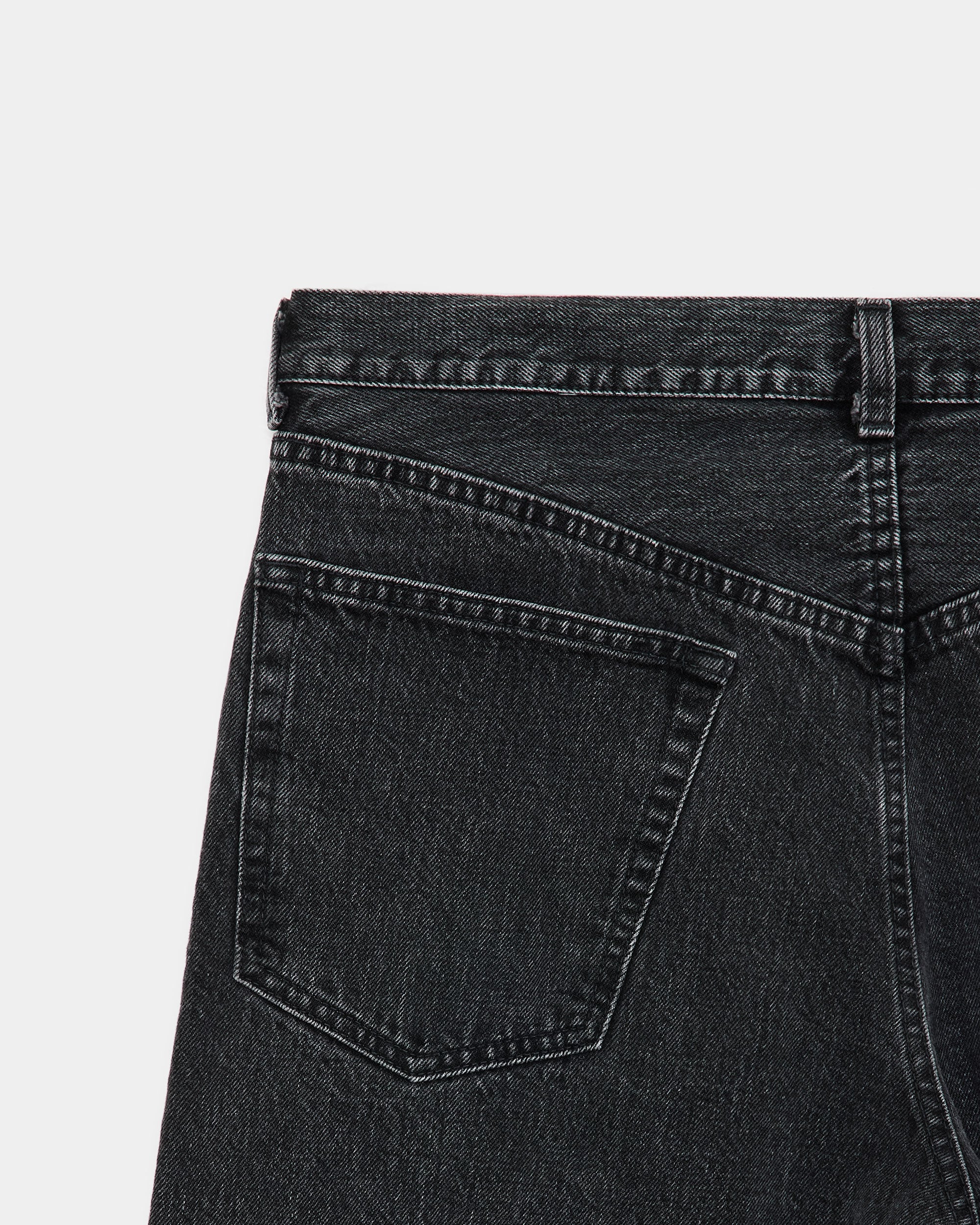 ORGANIC COTTON 13.5oz SELVEDGE DENIM WIDE LEG JEANS, Faded Black