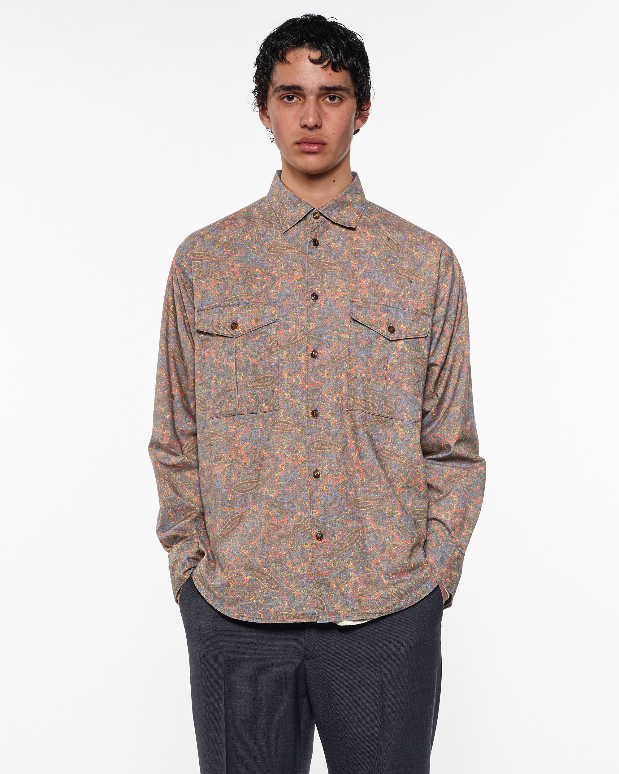 オーガニックコットンクロス / オフィサーシャツ, Paisley