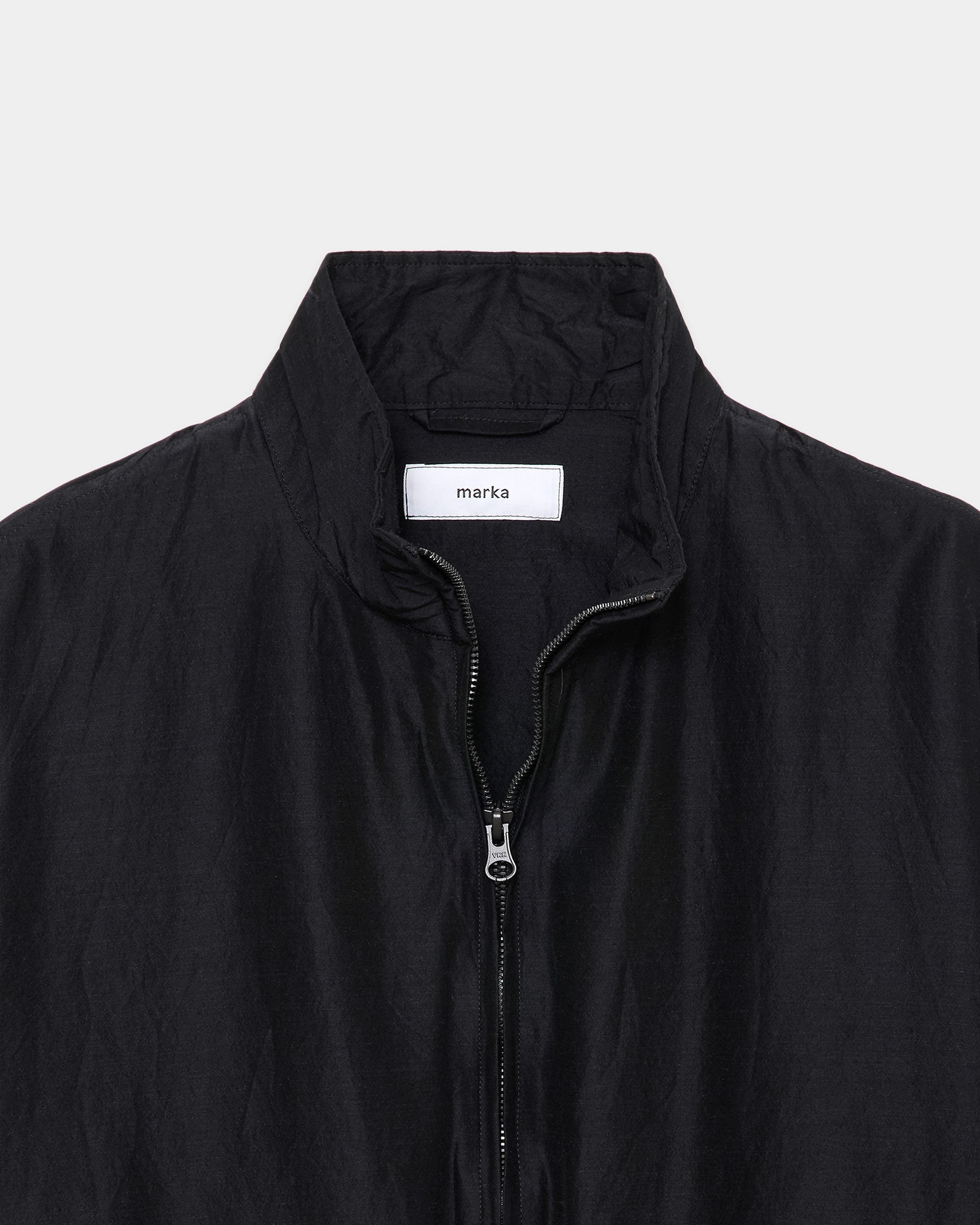 ウールシルク高密度タイプライター / フライトジャケット, Chambray Black