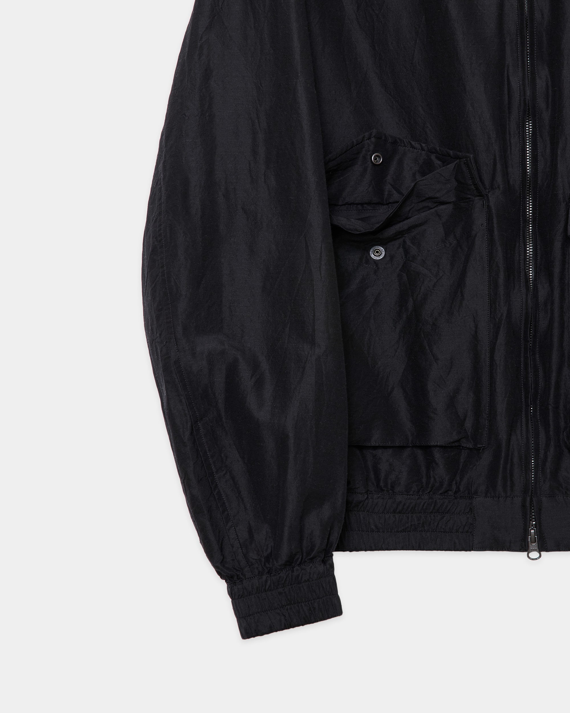 ウールシルク高密度タイプライター / フライトジャケット, Chambray Black