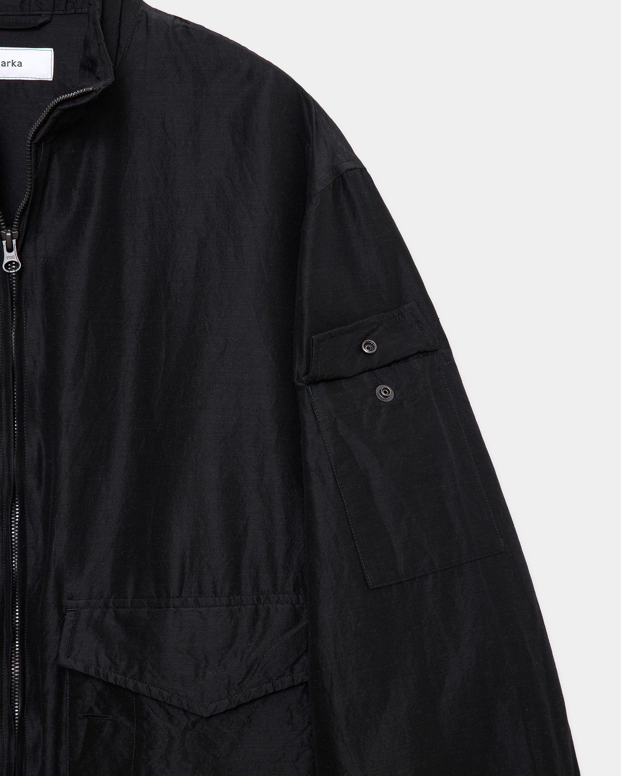 ウールシルク高密度タイプライター / フライトジャケット, Chambray Black