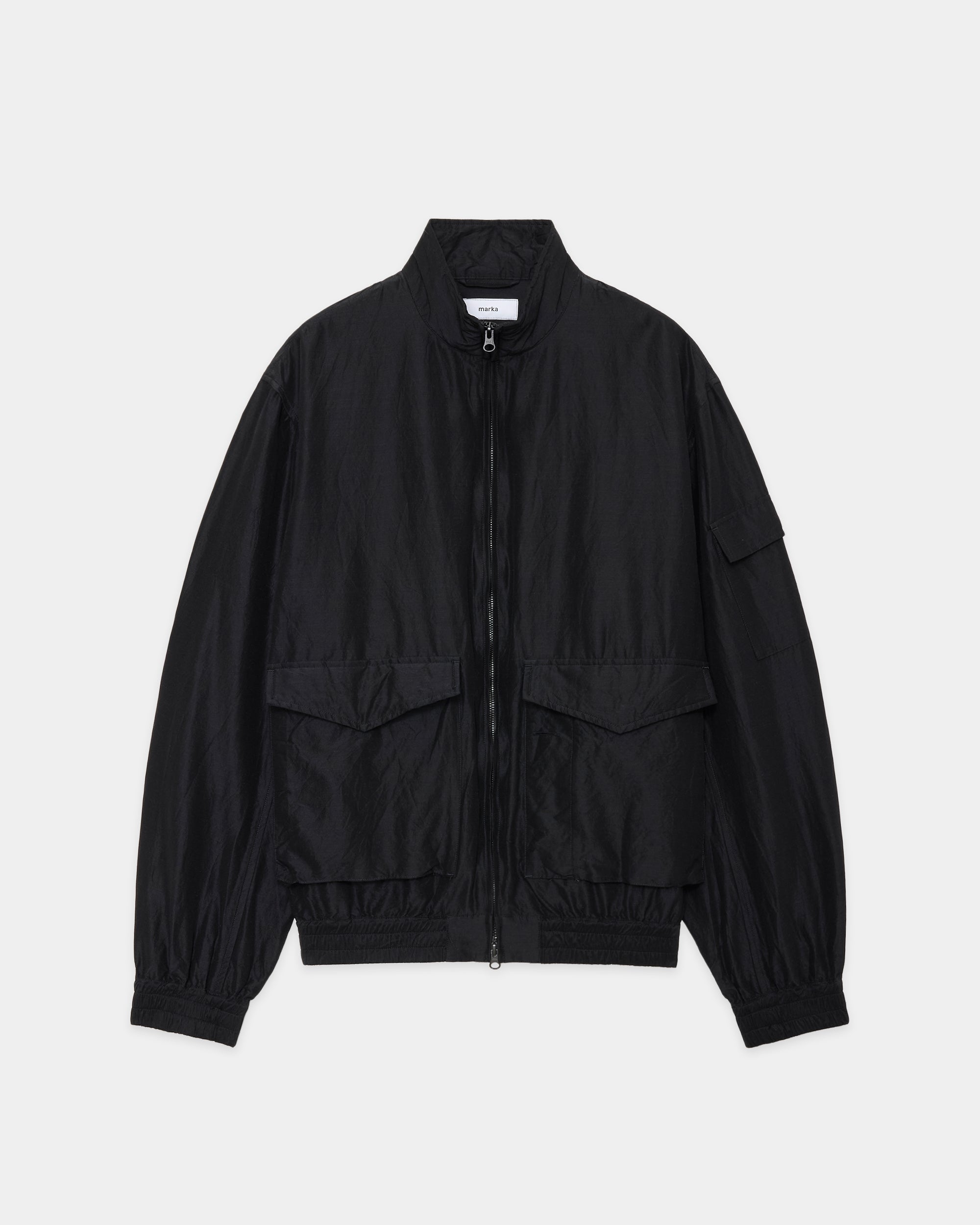 ウールシルク高密度タイプライター / フライトジャケット, Chambray Black
