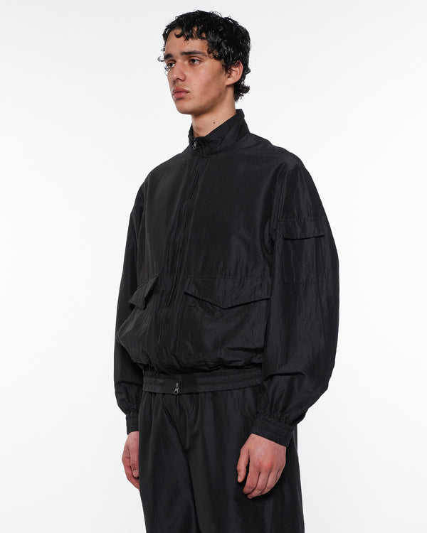 ウールシルク高密度タイプライター / フライトジャケット, Chambray Black