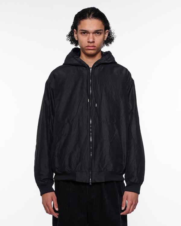 ウールシルク高密度タイプライター / ワーカーズパーカー, Chambray Black
