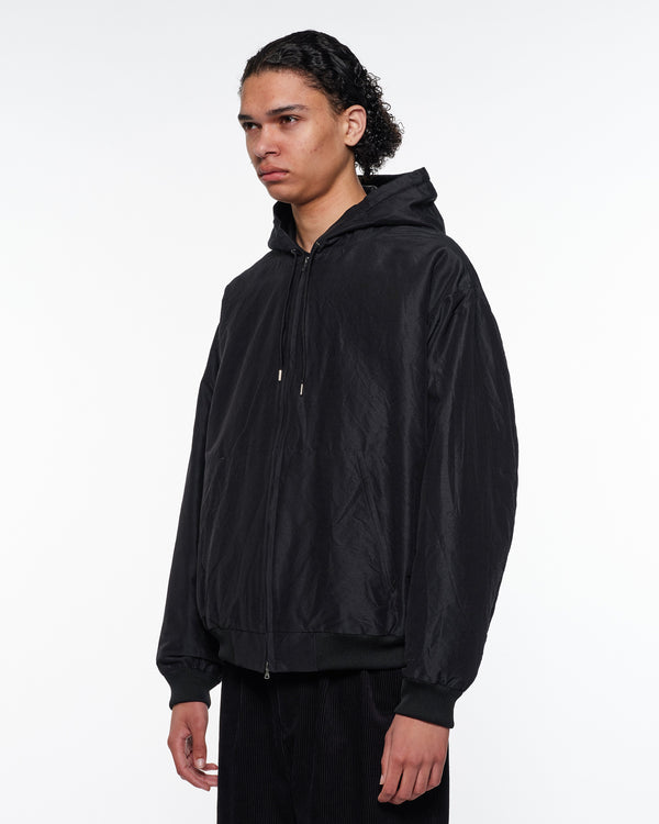 ウールシルク高密度タイプライター / ワーカーズパーカー, Chambray Black