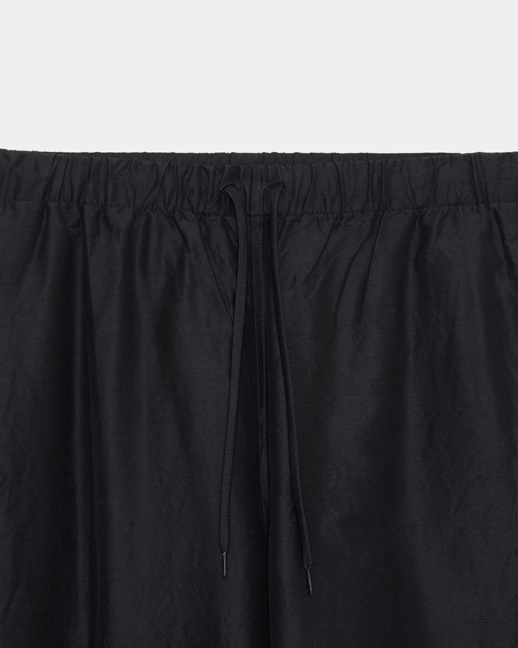 ウールシルク高密度タイプライター / アジャスタブルヘムイージーワイドパンツ, Chambray Black