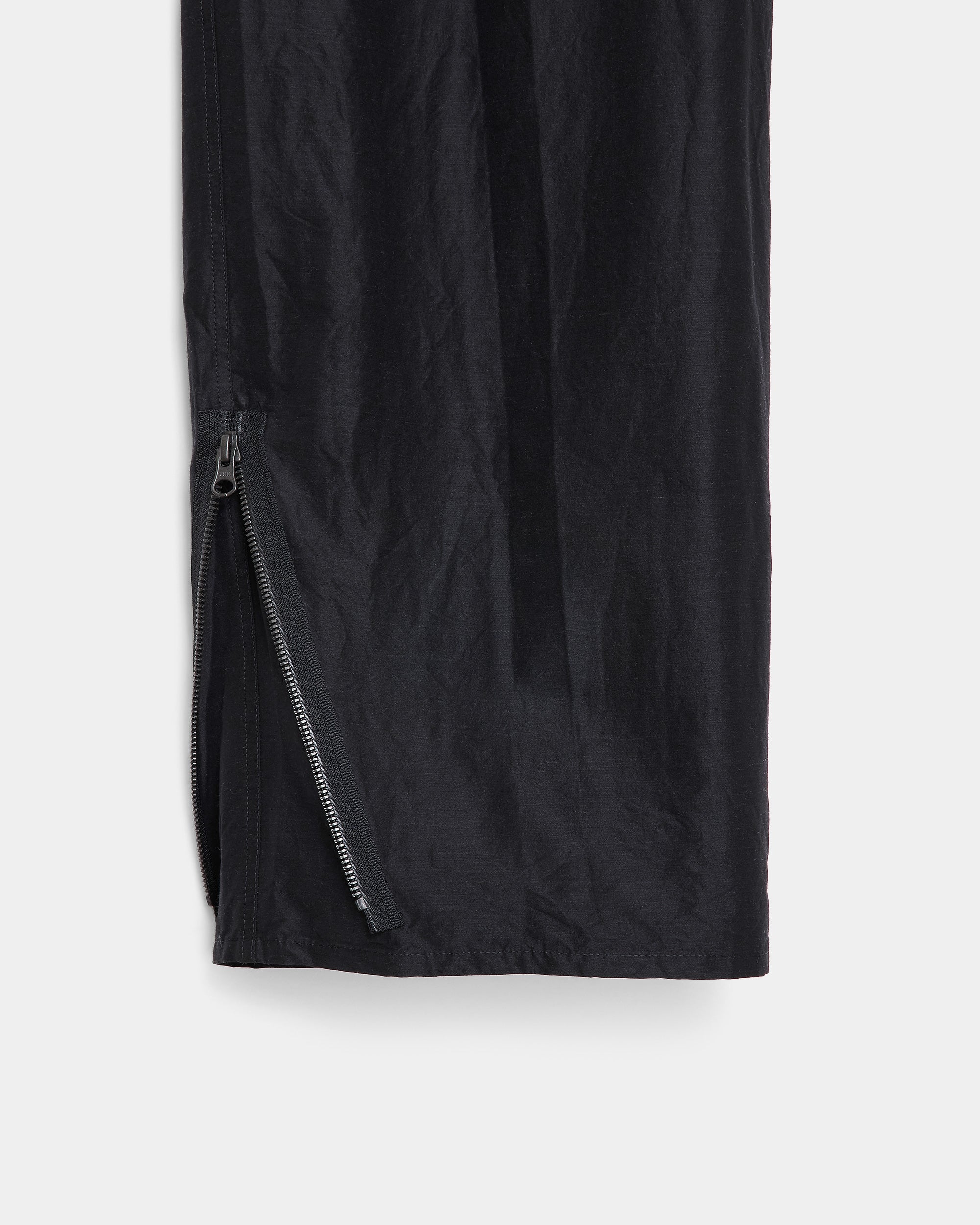 ウールシルク高密度タイプライター / アジャスタブルヘムイージーワイドパンツ, Chambray Black