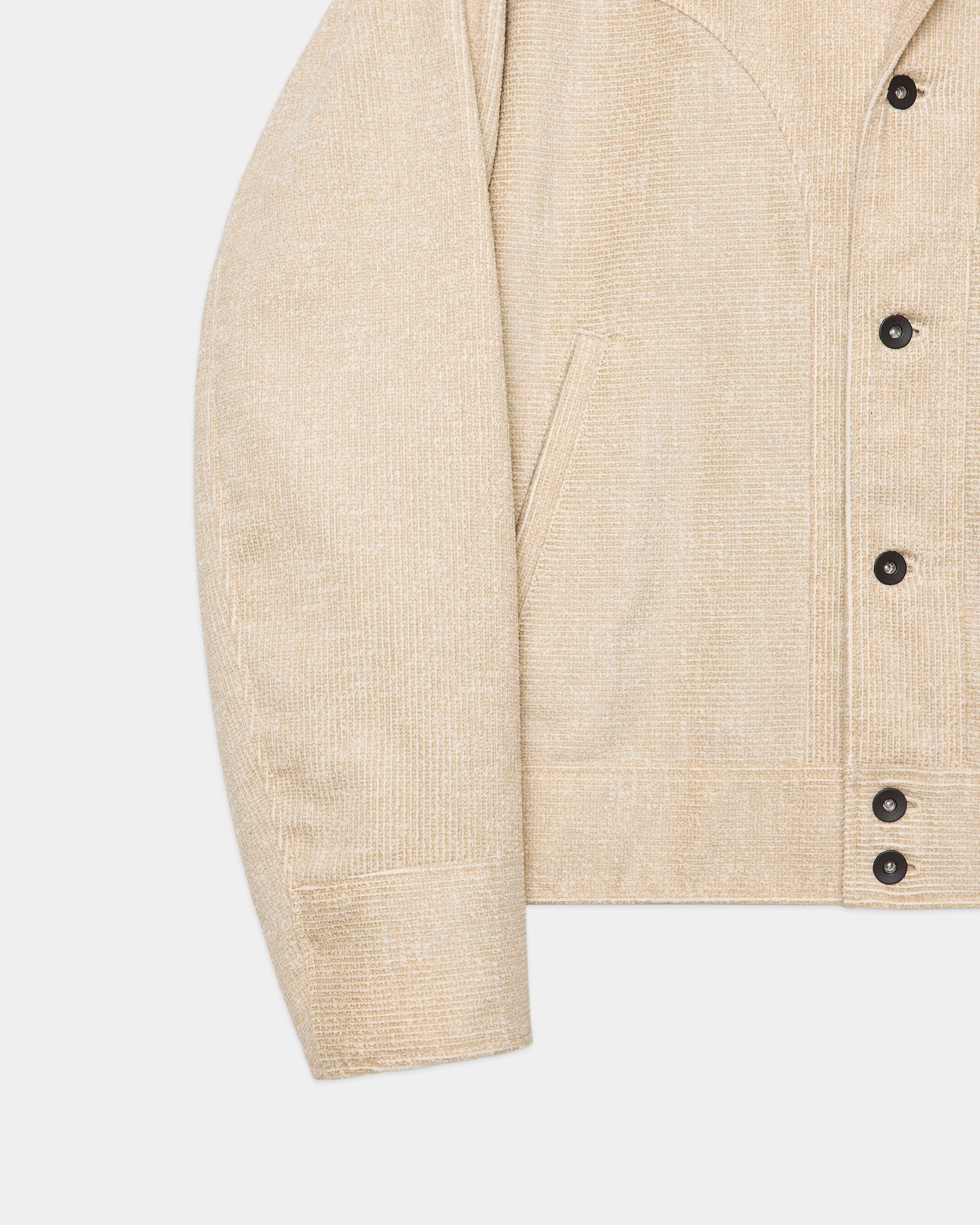 Organic Cotton 8-Wale Corduroy Western Jacket, Ivory