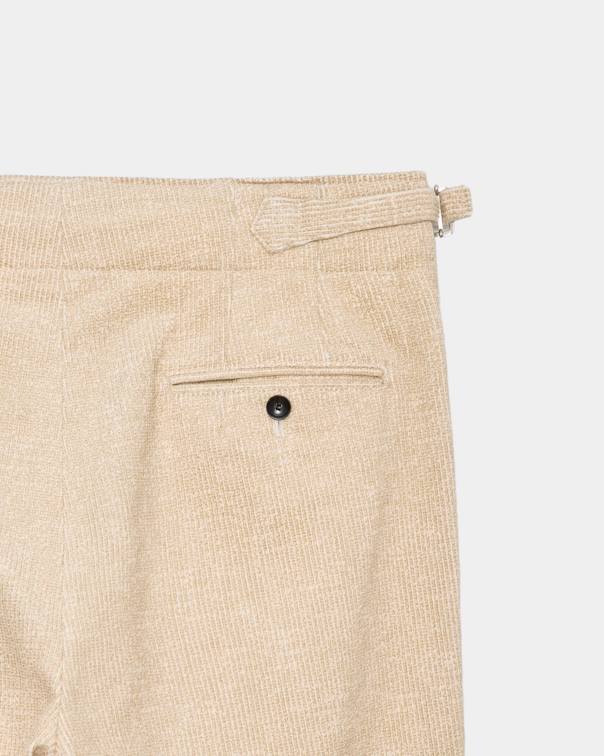 Organic Cotton 8-Wale Corduroy Two Tuck Military Trousers, Ivory