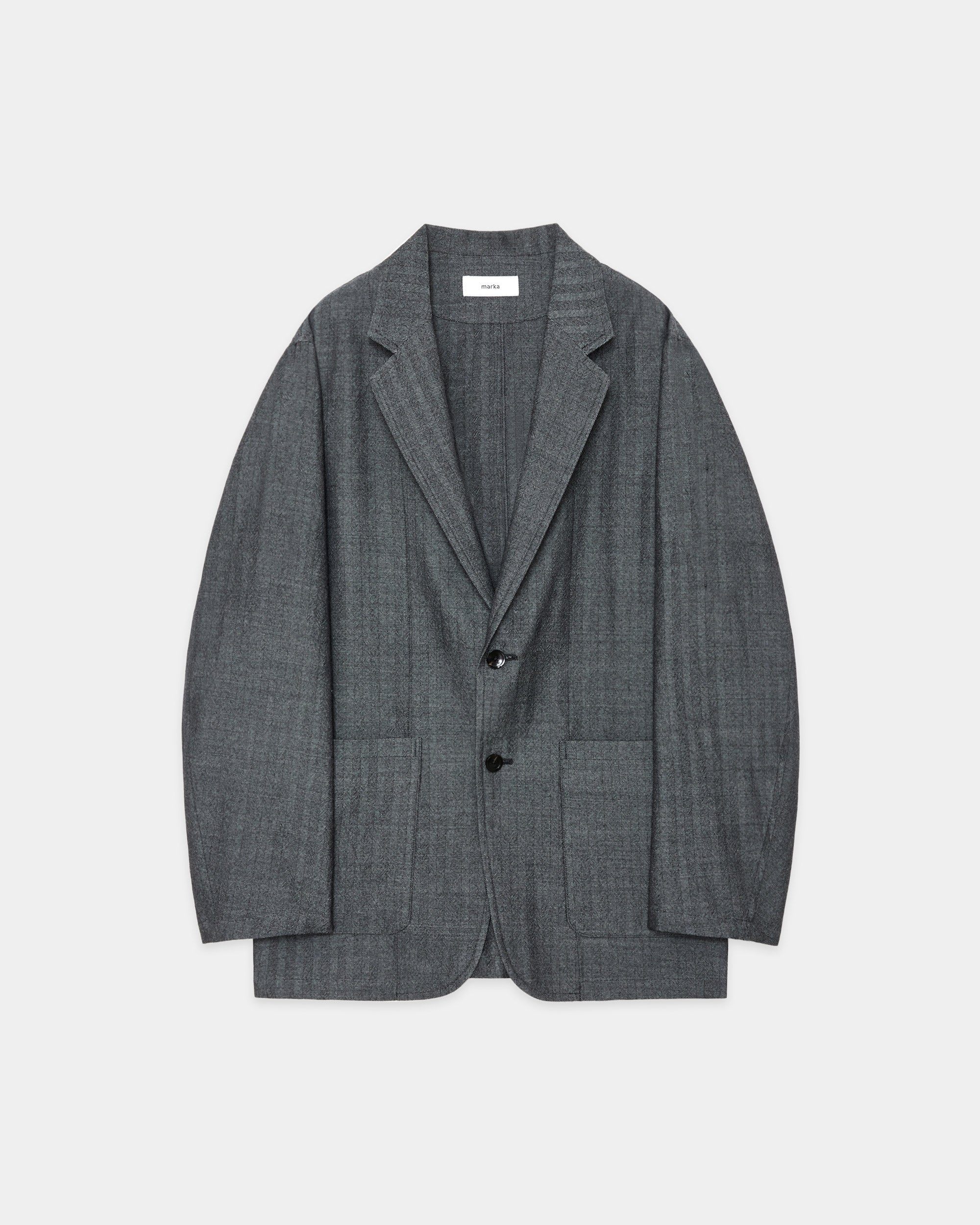 Tumbled Wool Serge Stroll Around Jacket, Herringbone
