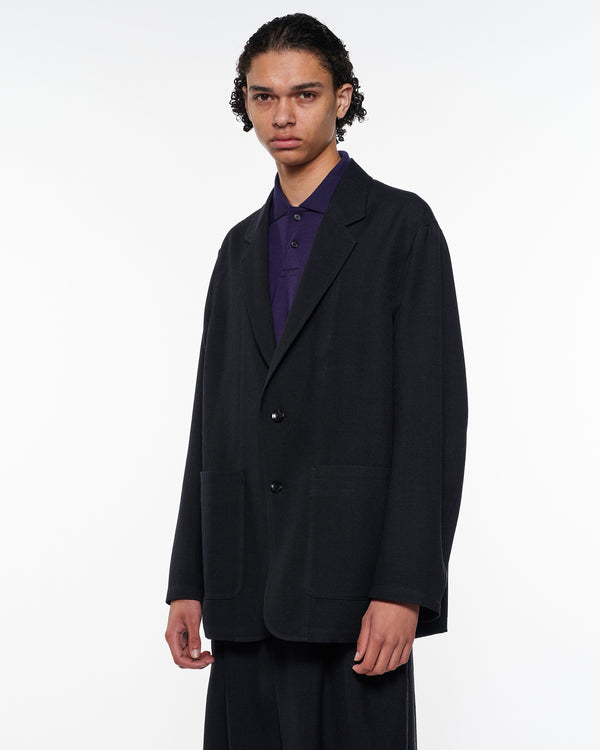 ウールサージ ワッシャータンブラー / ストロールアラウンドジャケット, Chambray Black