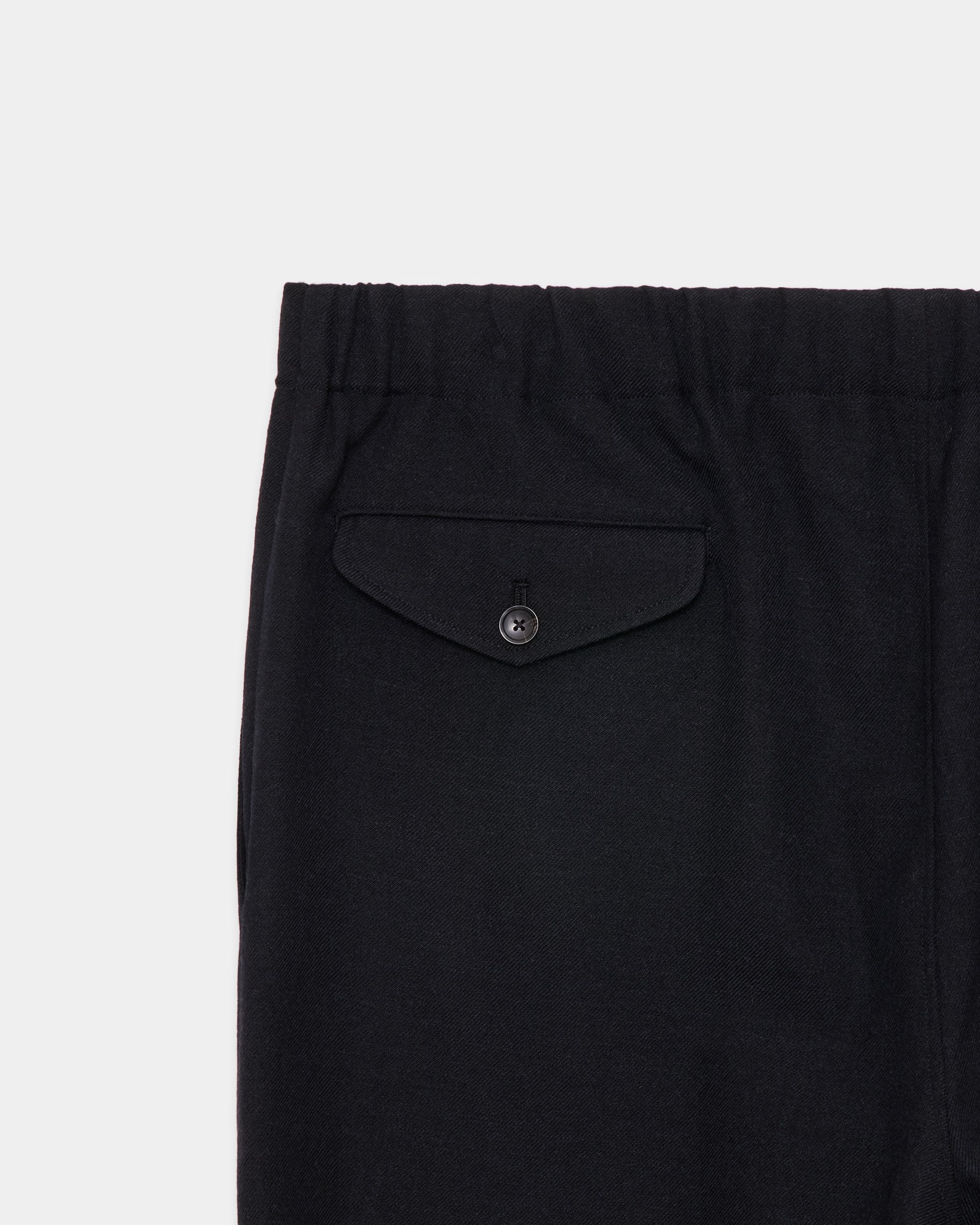 ウールサージ ワッシャータンブラー / コクーンワイドイージーパンツ, Chambray Black