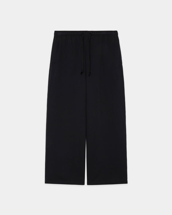 20/10 Recycle Suvin Organic Cotton Fleece Wide Straight Easy Pants, Black