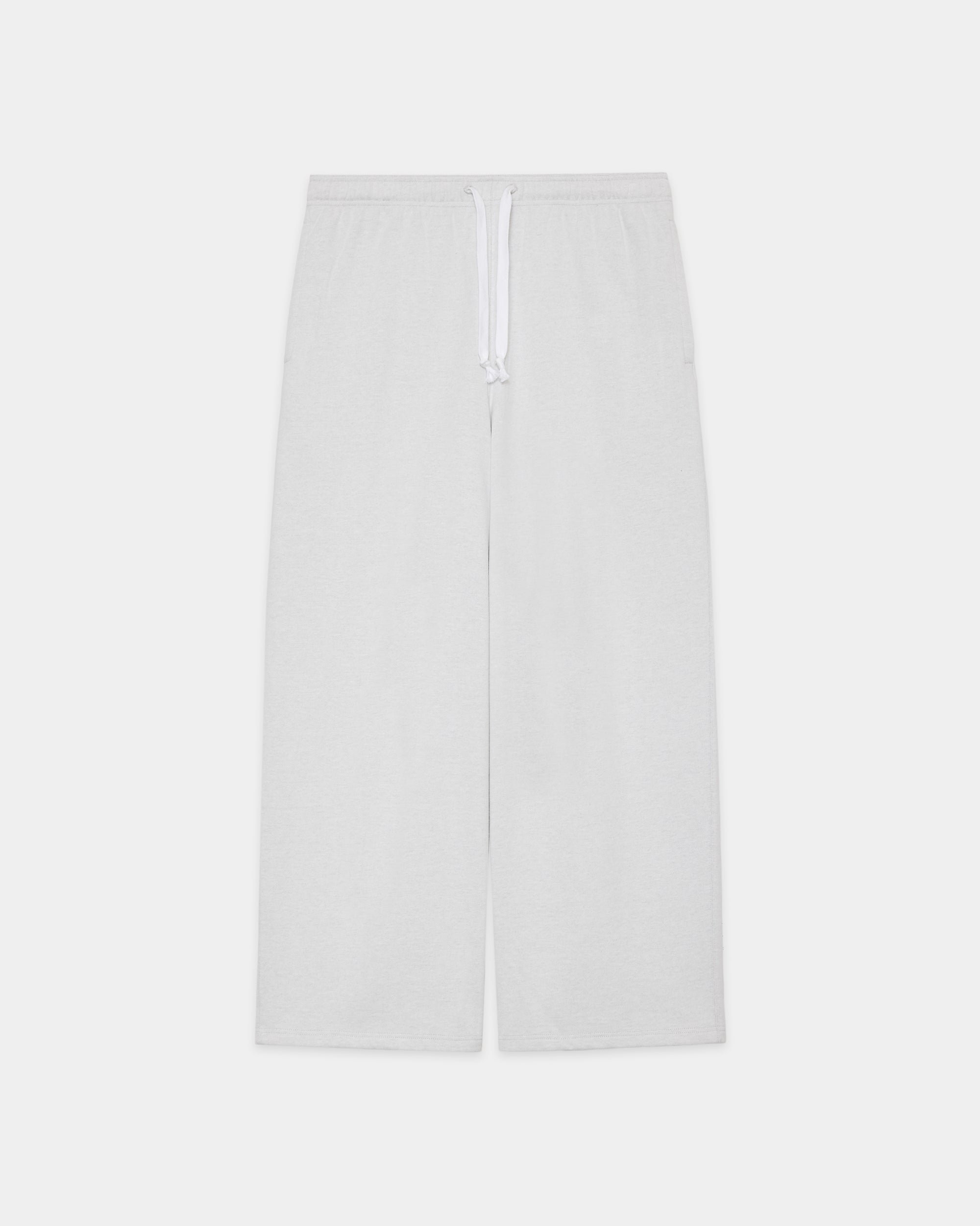 20/10 Recycle Suvin Organic Cotton Fleece Wide Straight Easy Pants, Heather Gray