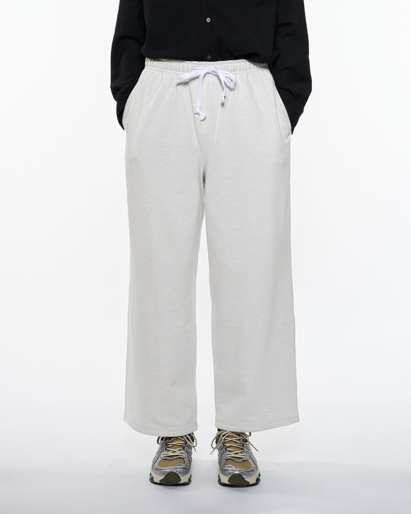 20/10 Recycle Suvin Organic Cotton Fleece Wide Straight Easy Pants, Heather Gray