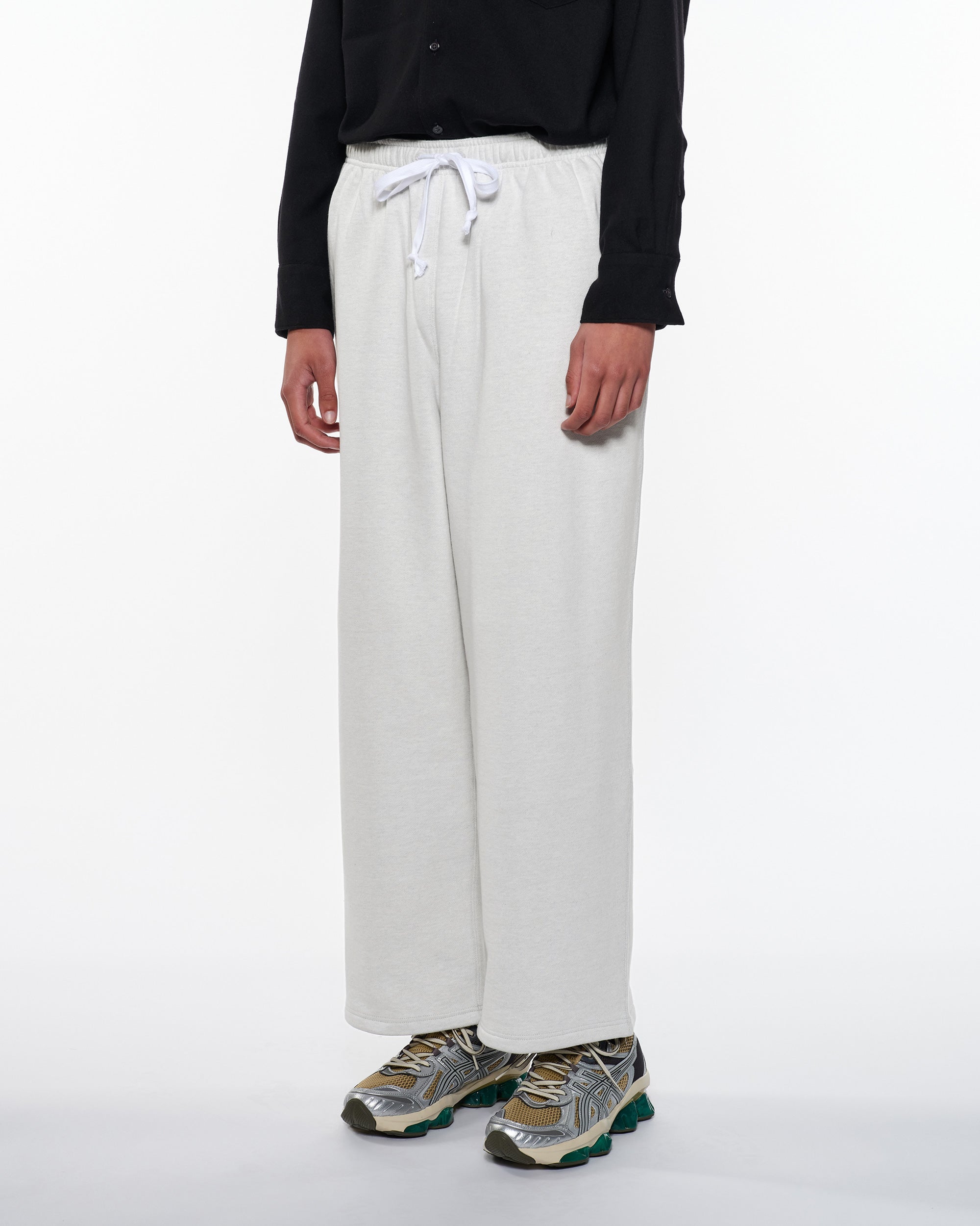 20/10 Recycle Suvin Organic Cotton Fleece Wide Straight Easy Pants, Heather Gray