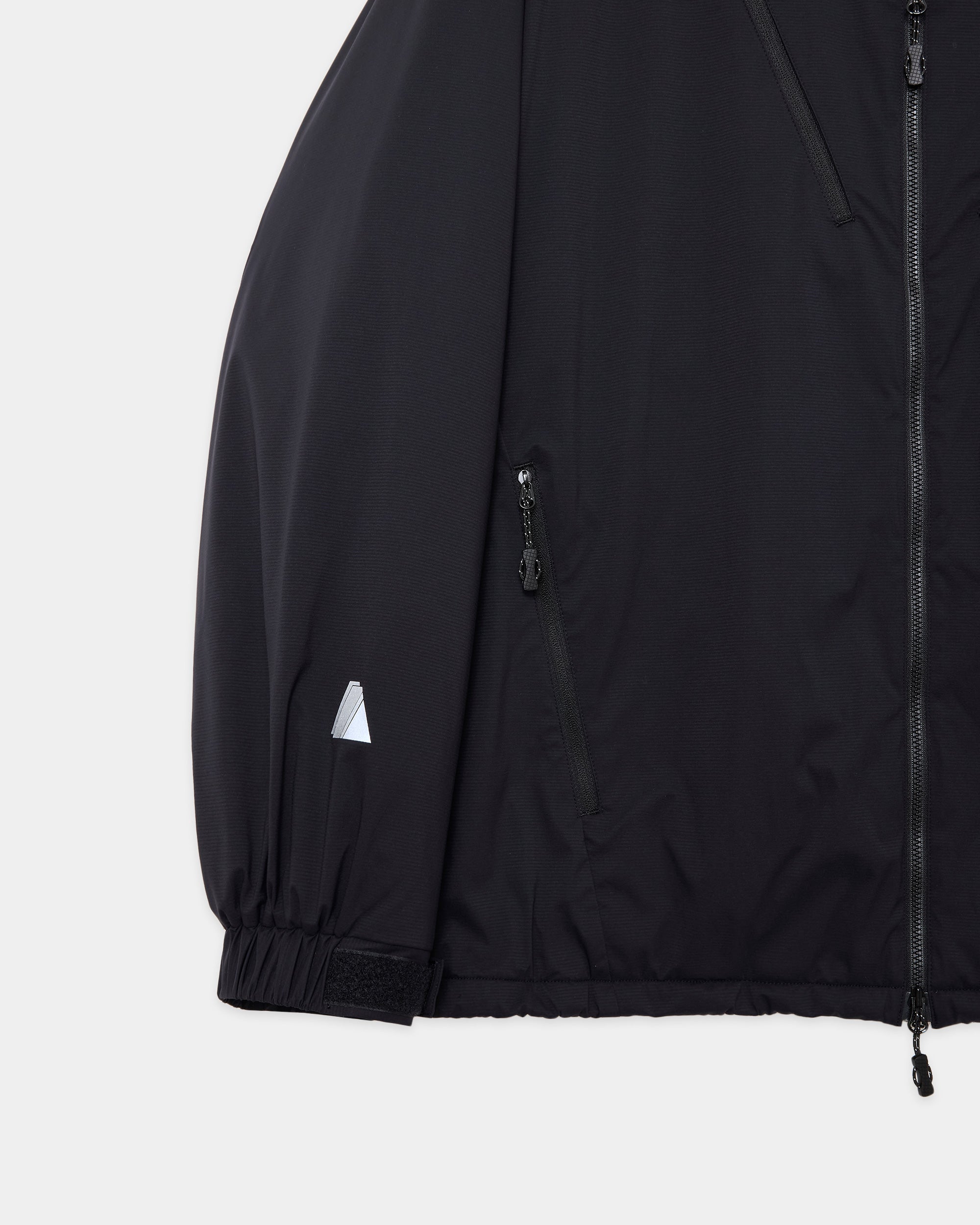 パーテックス3レイヤーナイロンリップストップ / パフドトレーニングジャケット, Black