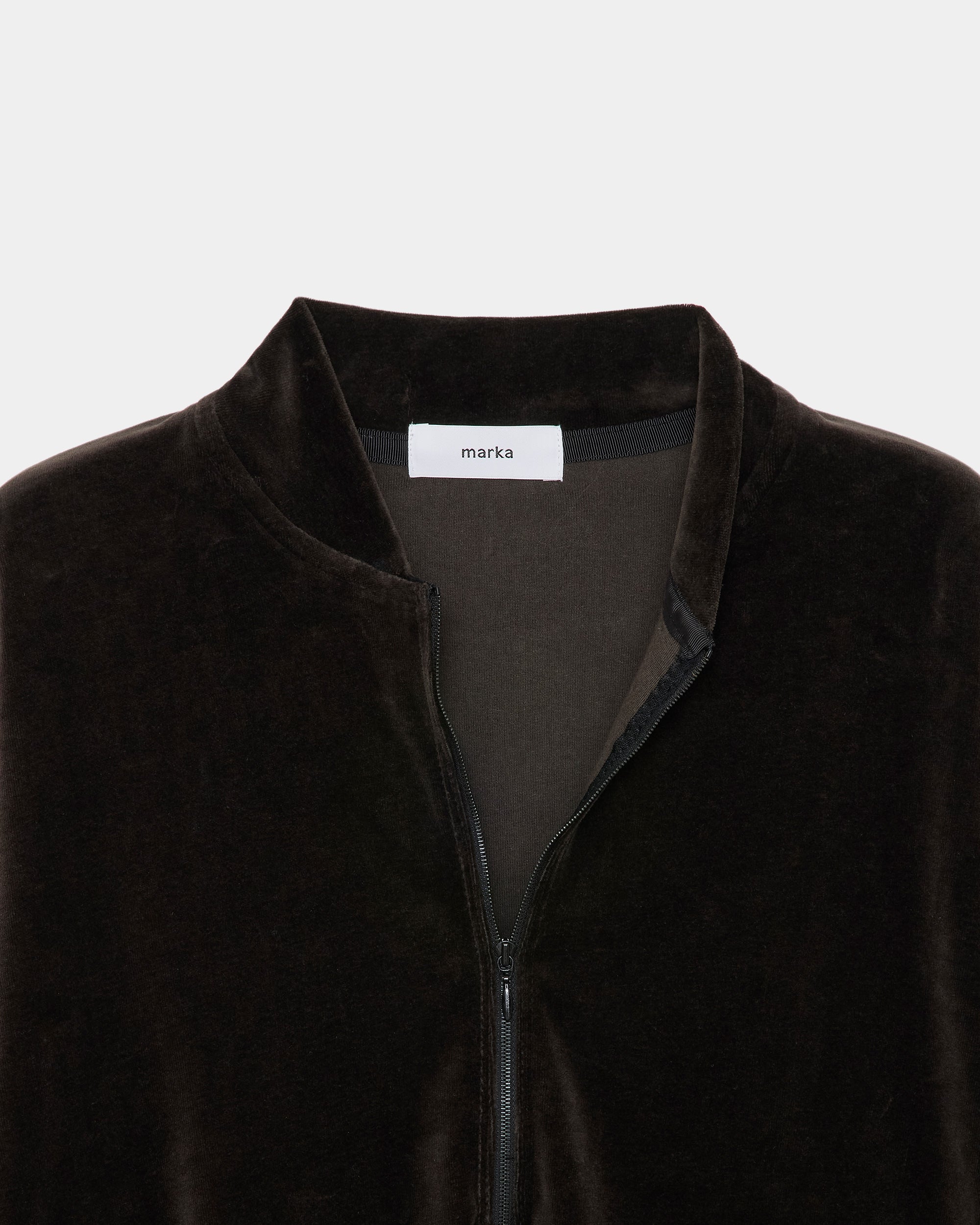30/- Organic Cotton Velour Half Zip Track Jacket, Charcoal