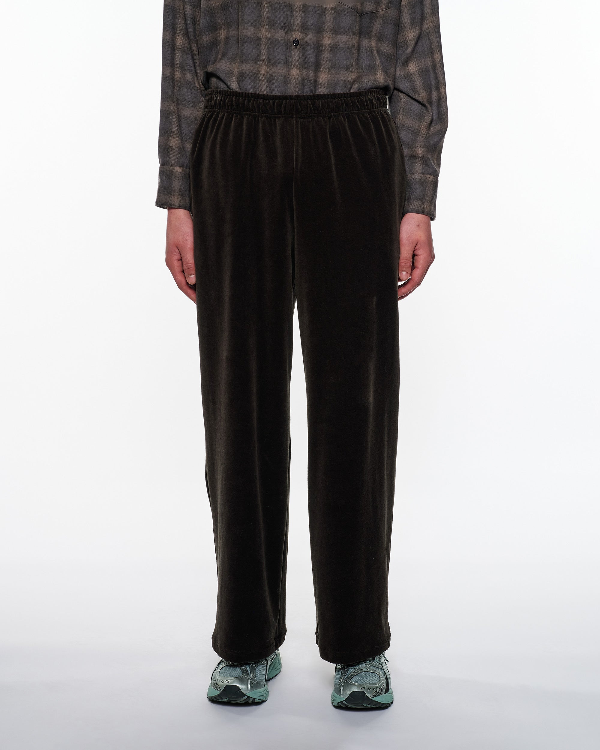 30/- Organic Cotton Velour Track Pants, Charcoal
