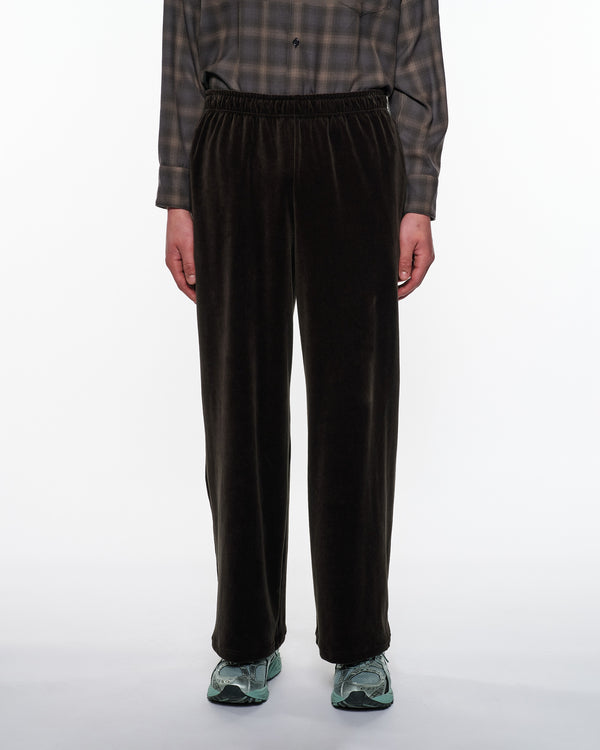 30/- Organic Cotton Velour Track Pants, Charcoal