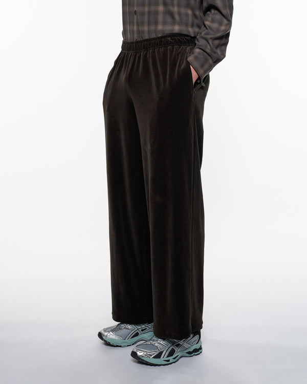 30/- Organic Cotton Velour Track Pants, Charcoal
