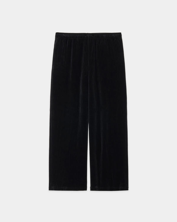 30/- Organic Cotton Velour Track Pants, Dark Navy